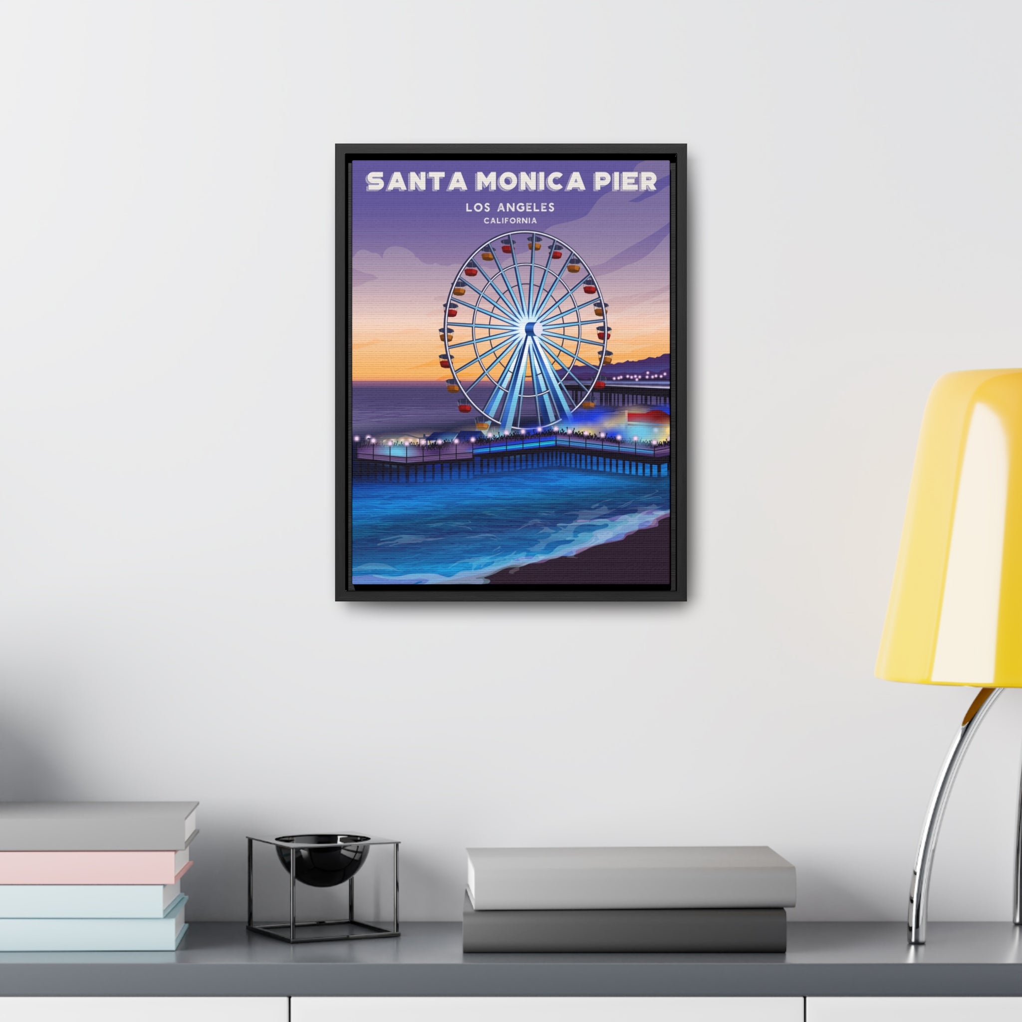 Santa Monica Pier Framed Canvas Print