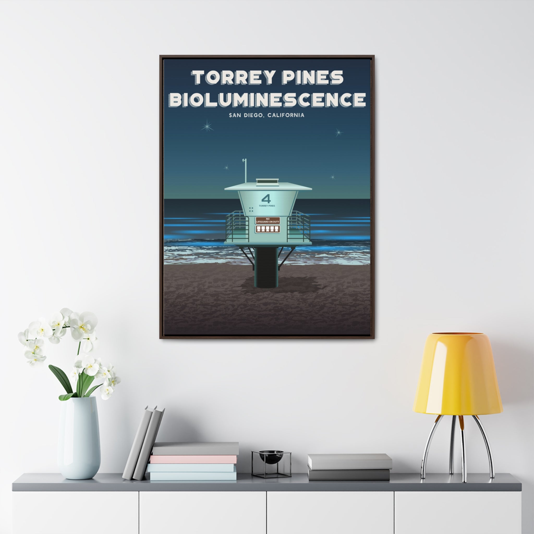 Bioluminescence Framed Canvas Print