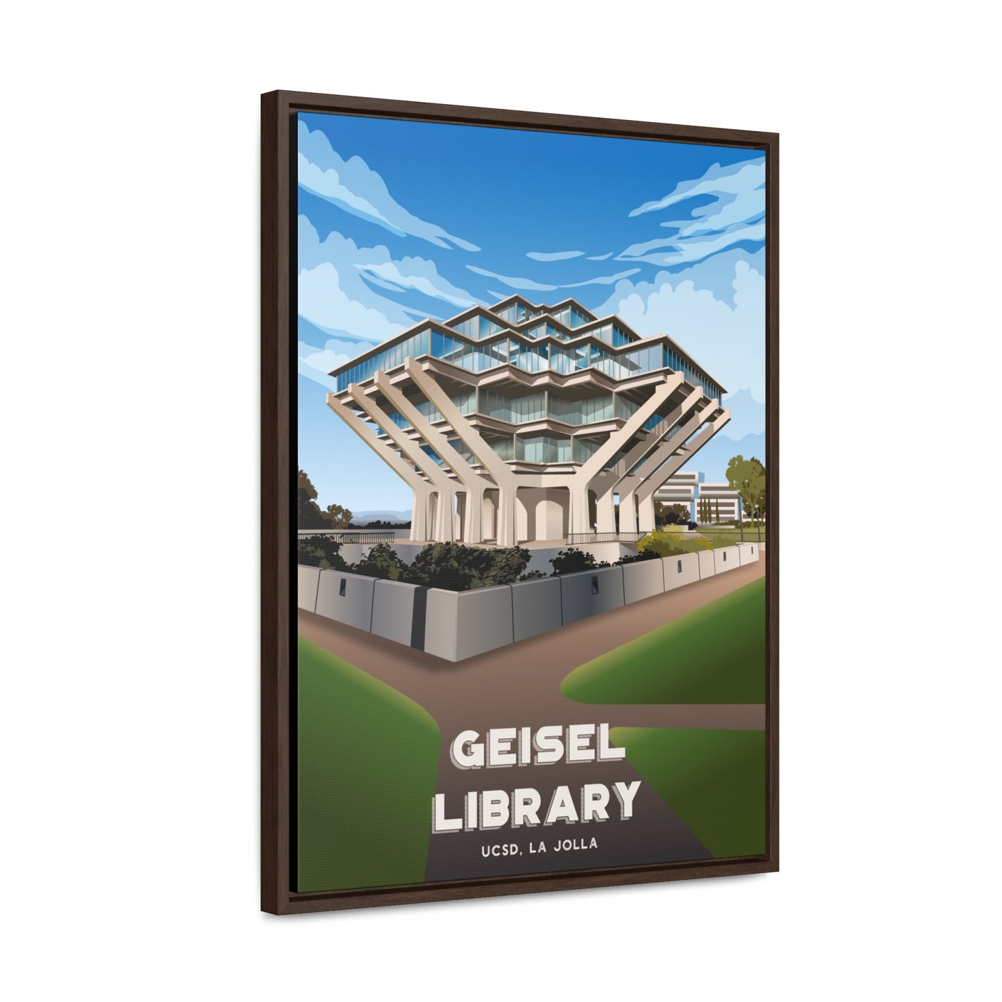 Geisel Library UCSD Framed Canvas Print