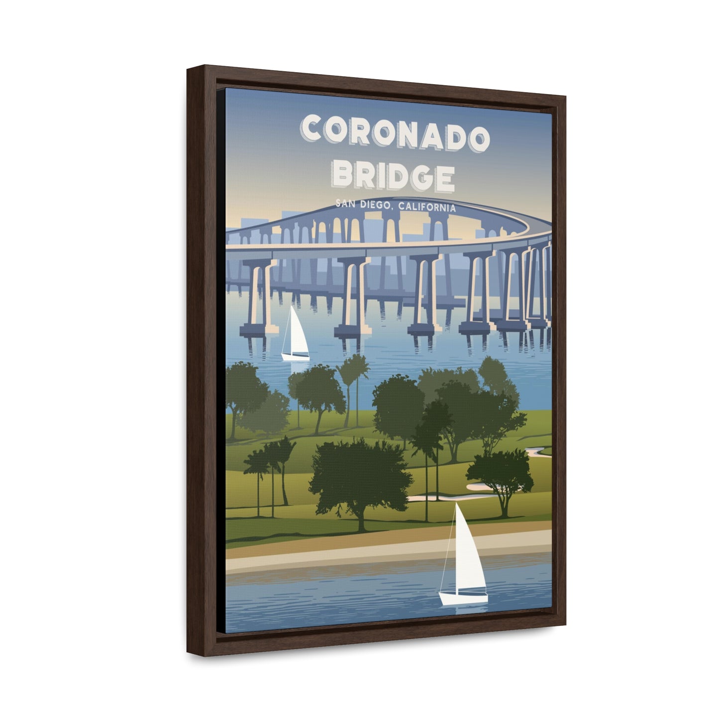 Coronado Bridge Framed Canvas Print