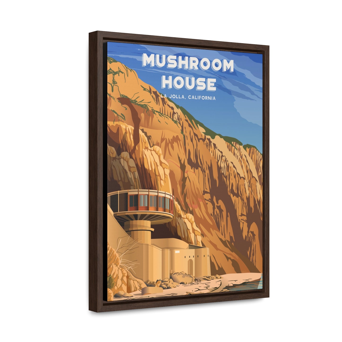 Mushroom House Framed Canvas Print