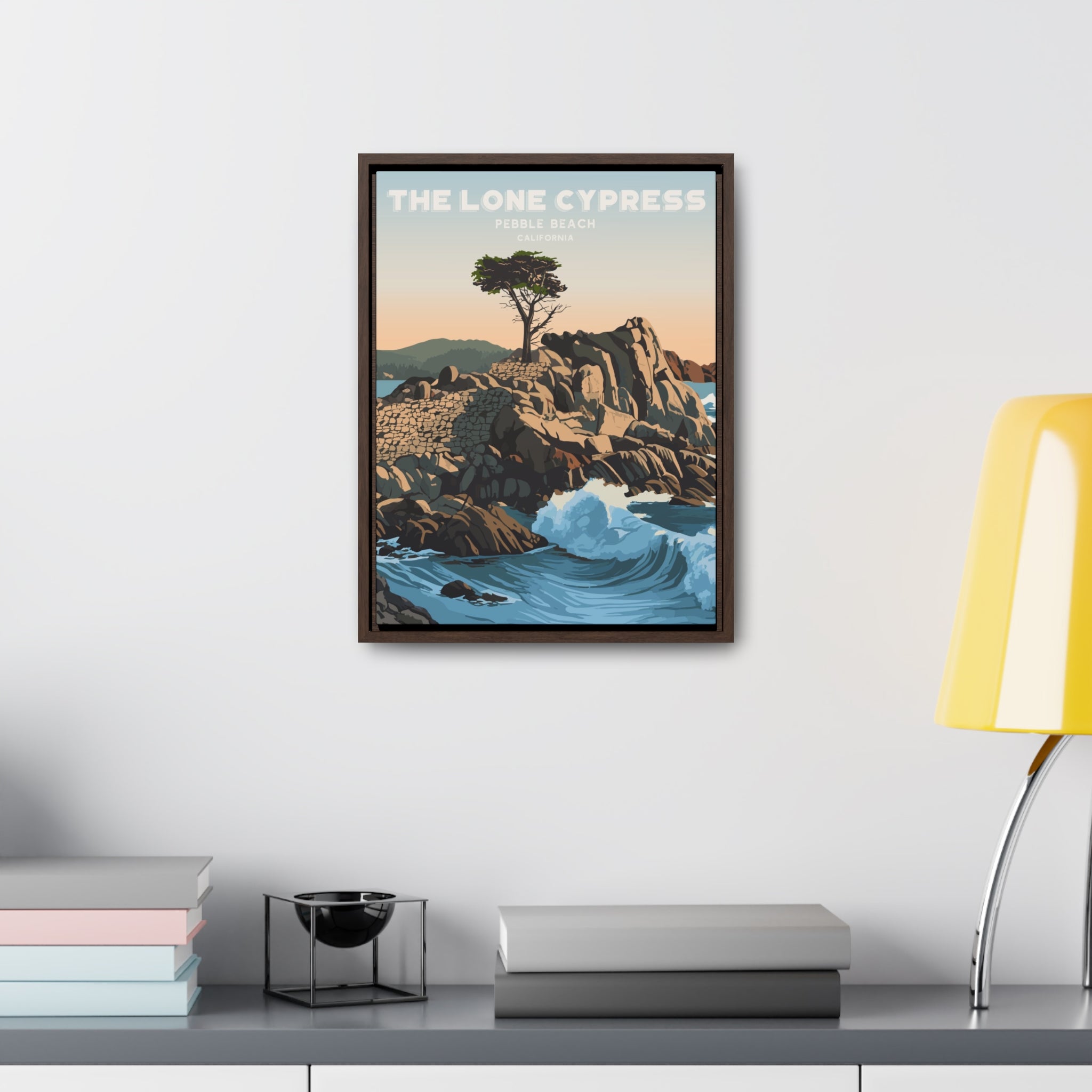 Lone Cypress, Pebble Beach Framed Canvas Print
