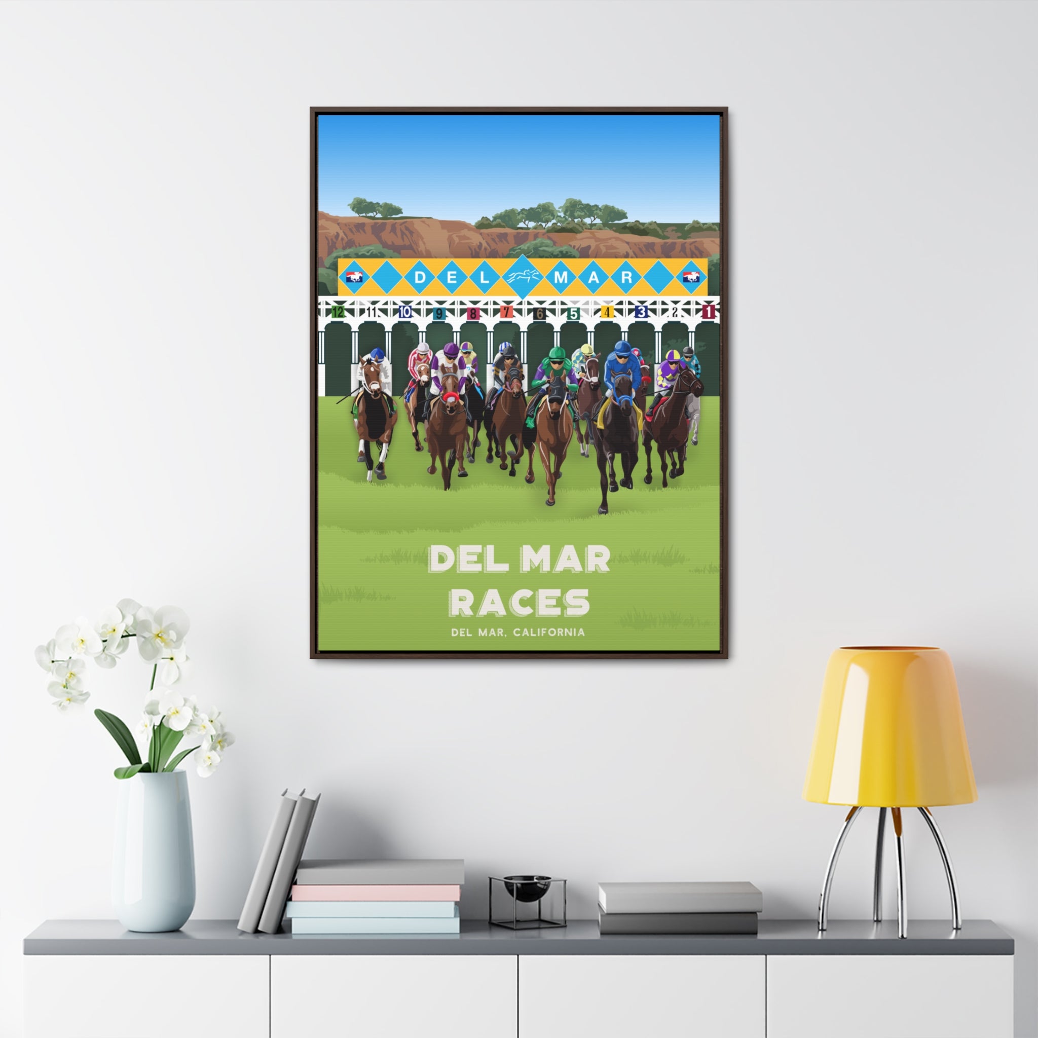 Del Mar Racetrack Framed Canvas Print