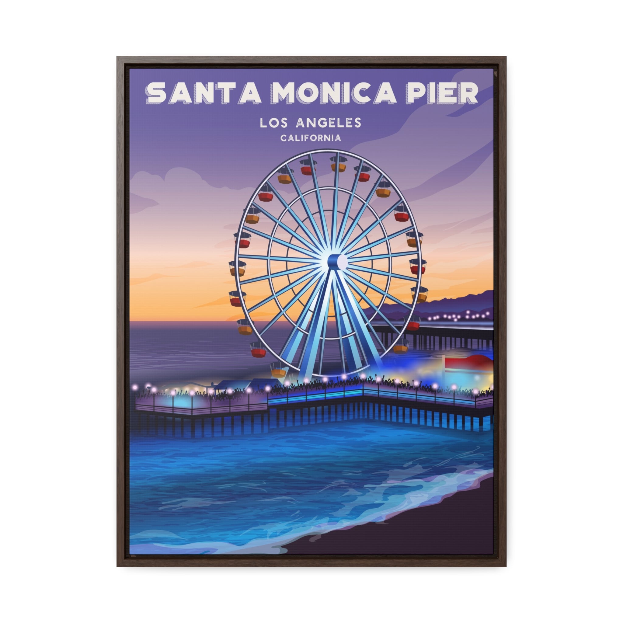 Santa Monica Pier Framed Canvas Print
