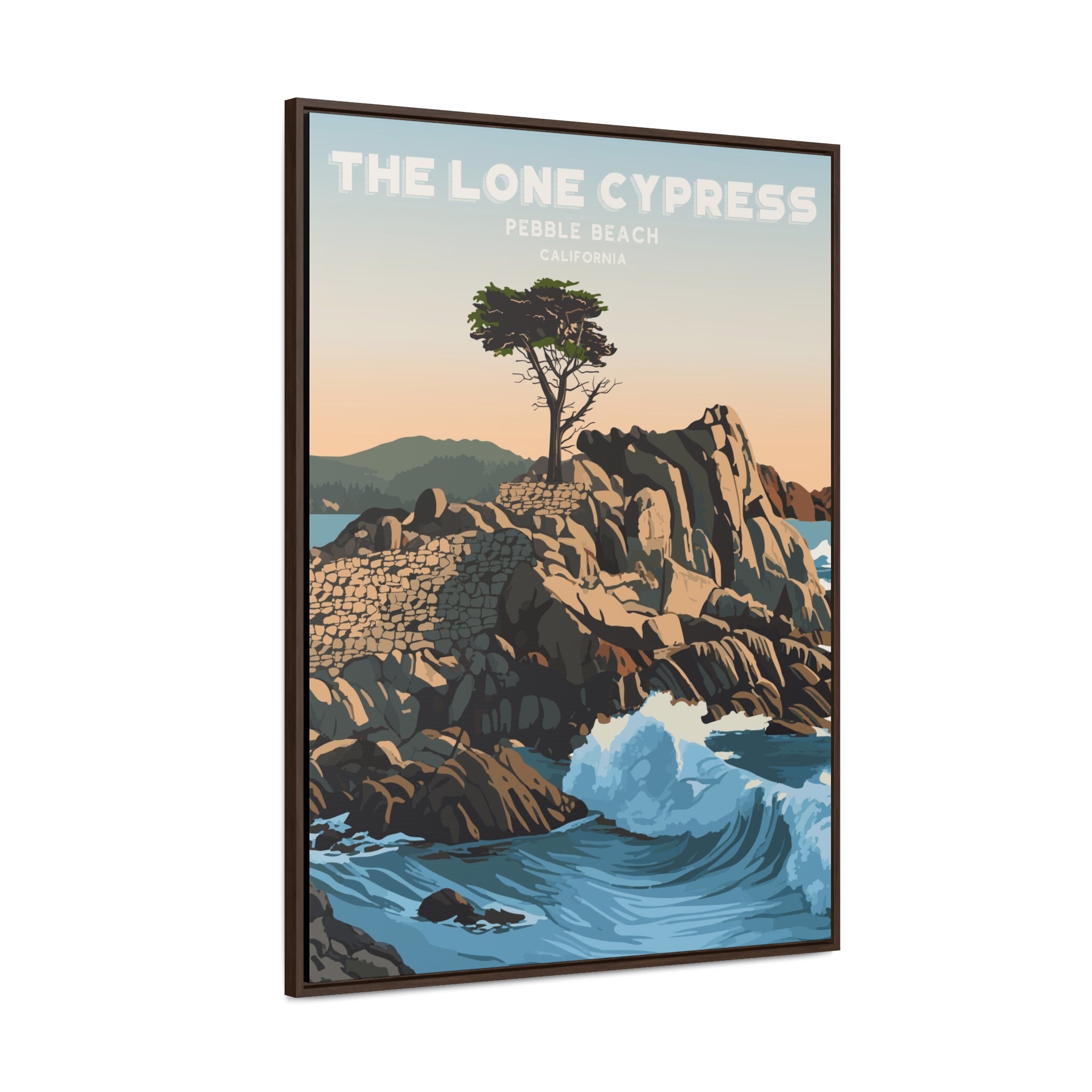 Lone Cypress, Pebble Beach Framed Canvas Print