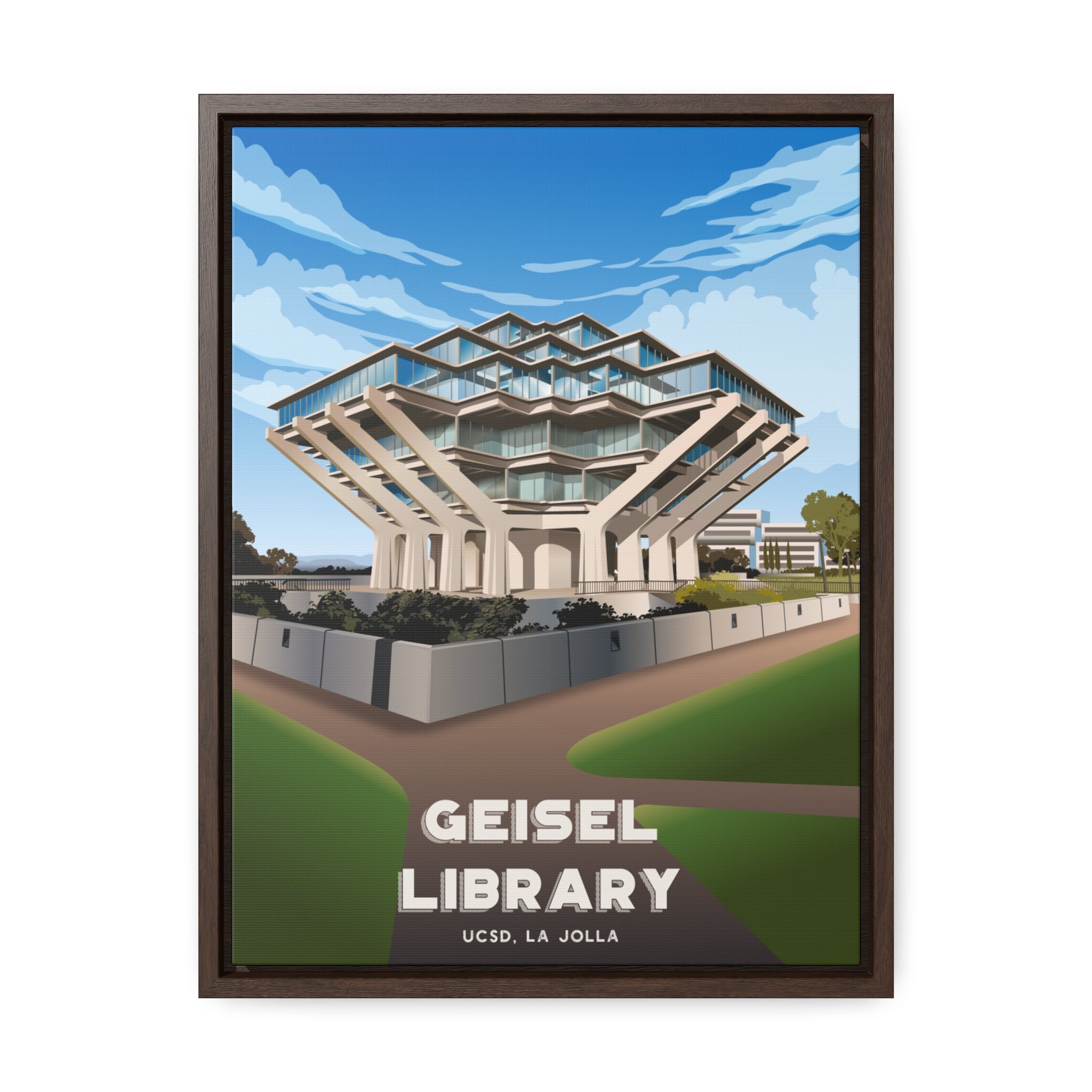 Geisel Library UCSD Framed Canvas Print