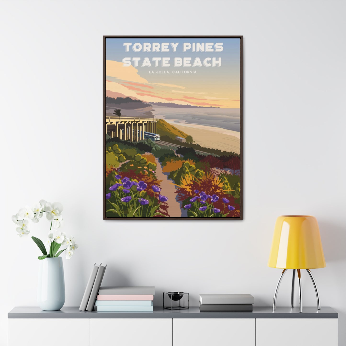 Torrey Pines Beach Framed Canvas Print