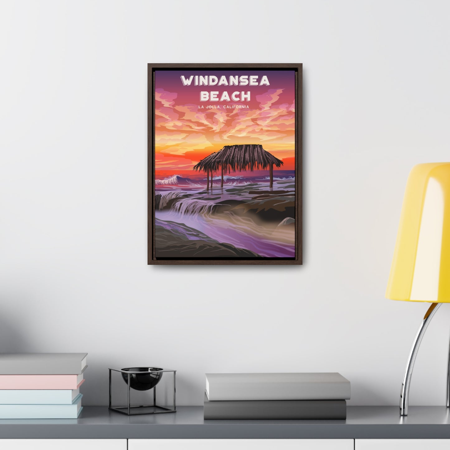 Windansea Sunset Framed Canvas Print