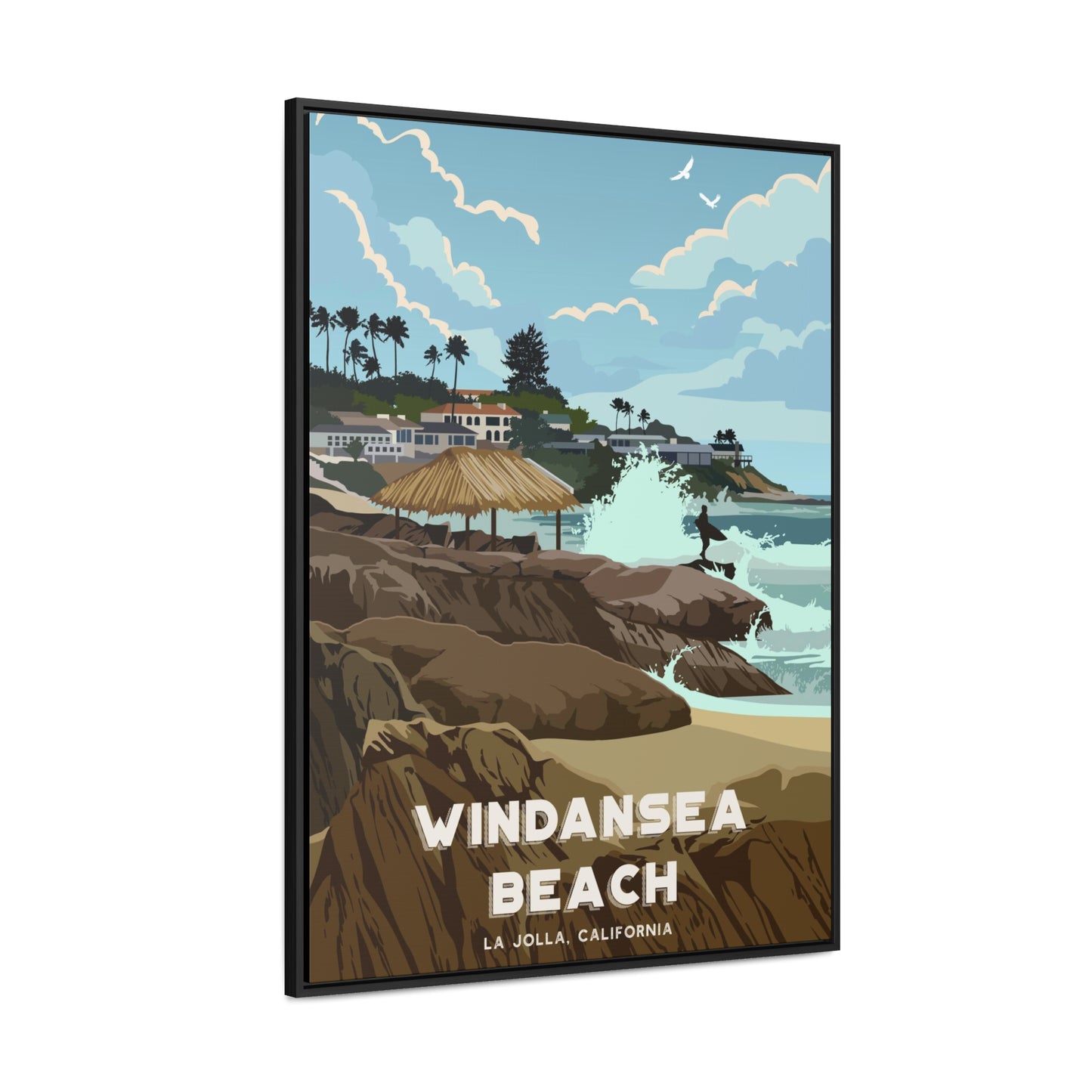 Windansea Framed Canvas Print