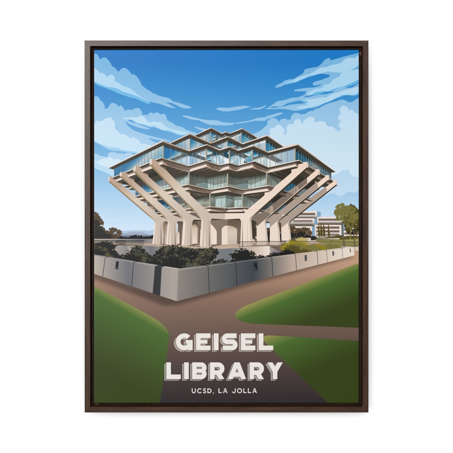 Geisel Library UCSD Framed Canvas Print