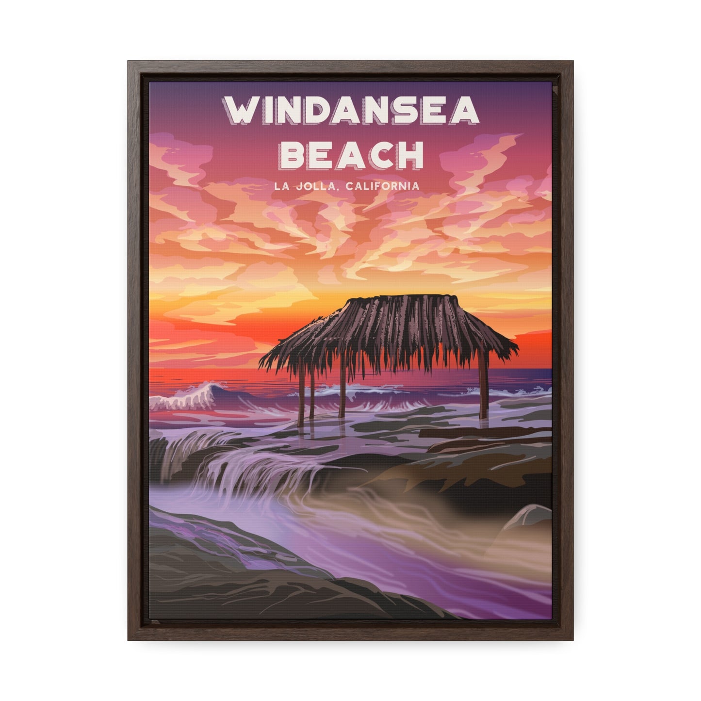 Windansea Sunset Framed Canvas Print