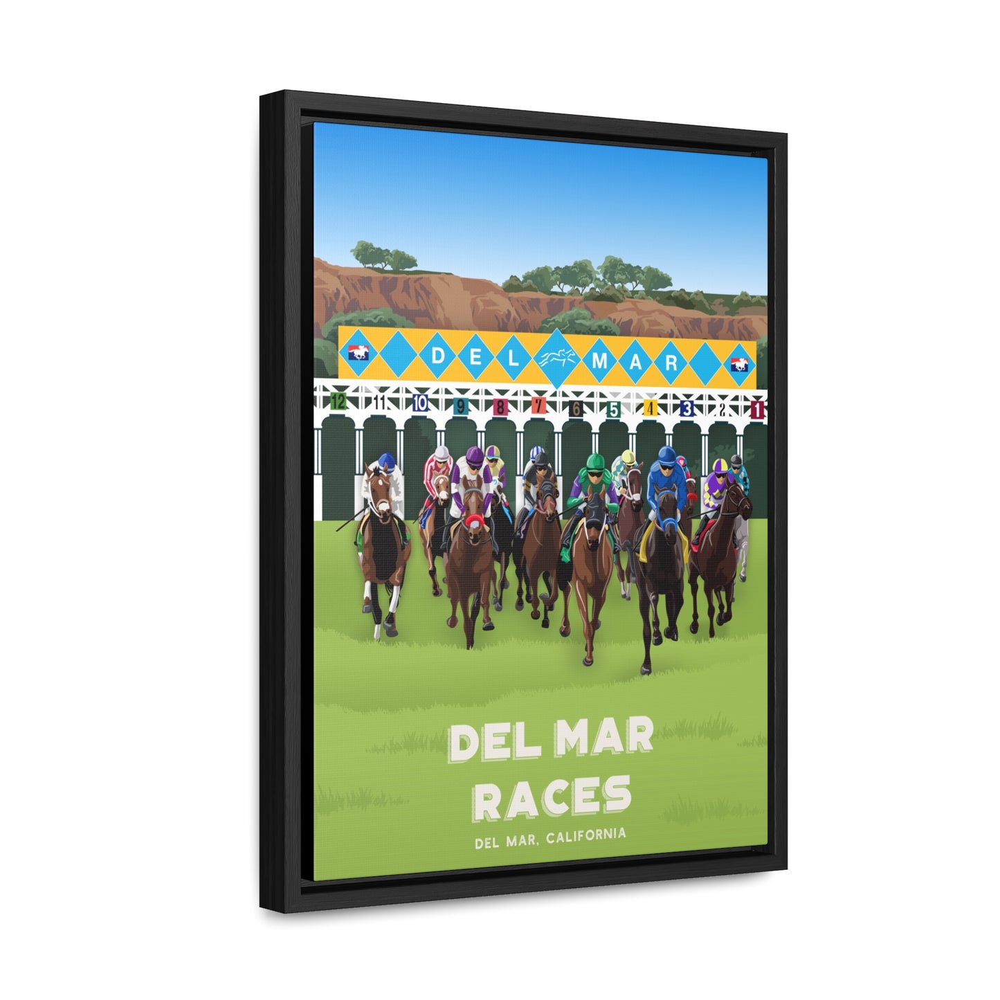 Del Mar Racetrack Framed Canvas Print