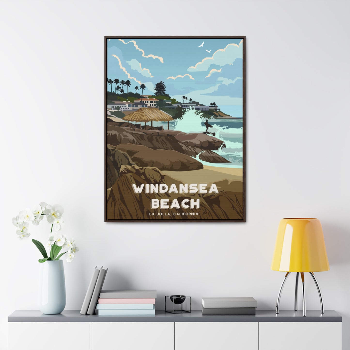 Windansea Framed Canvas Print