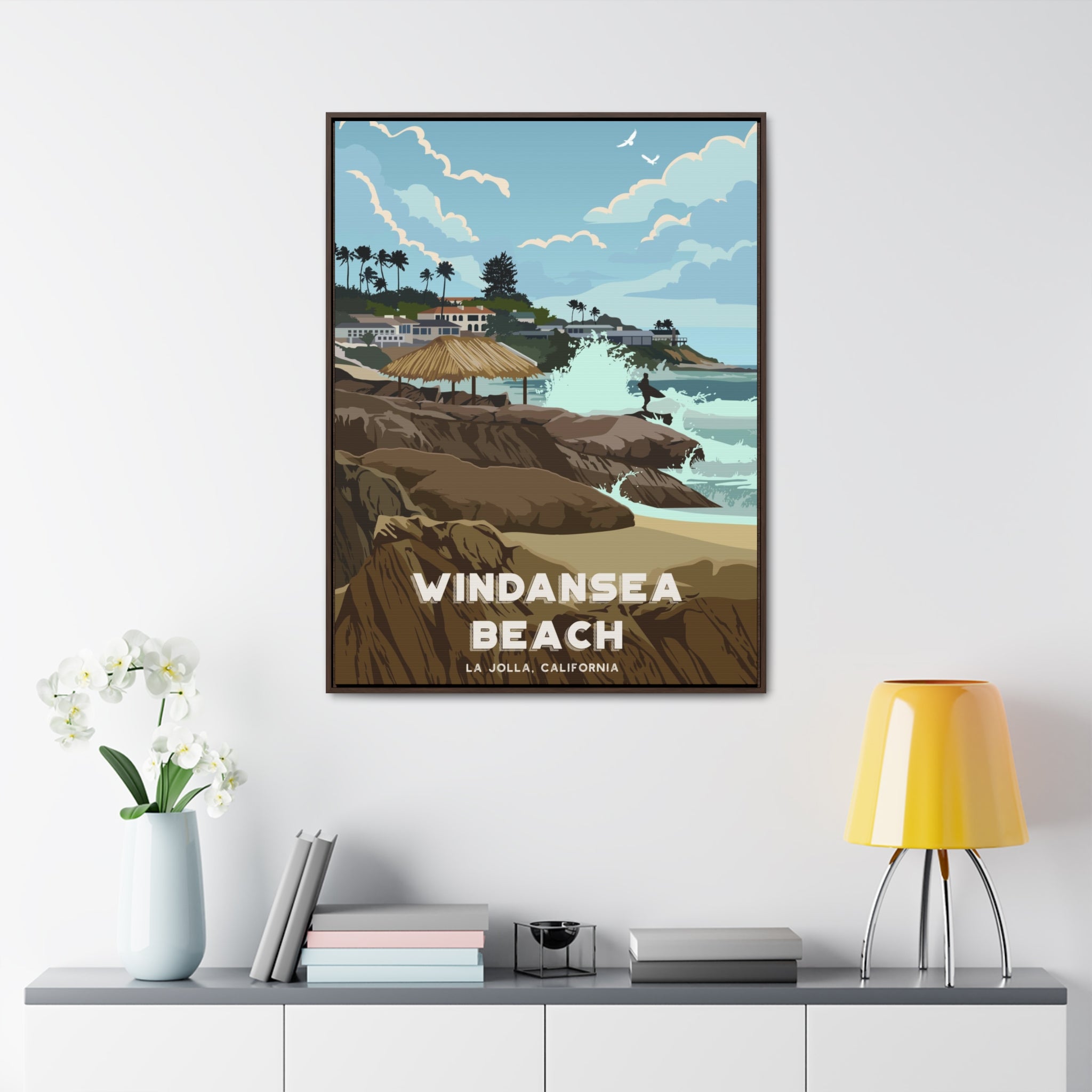 Windansea Framed Canvas Print