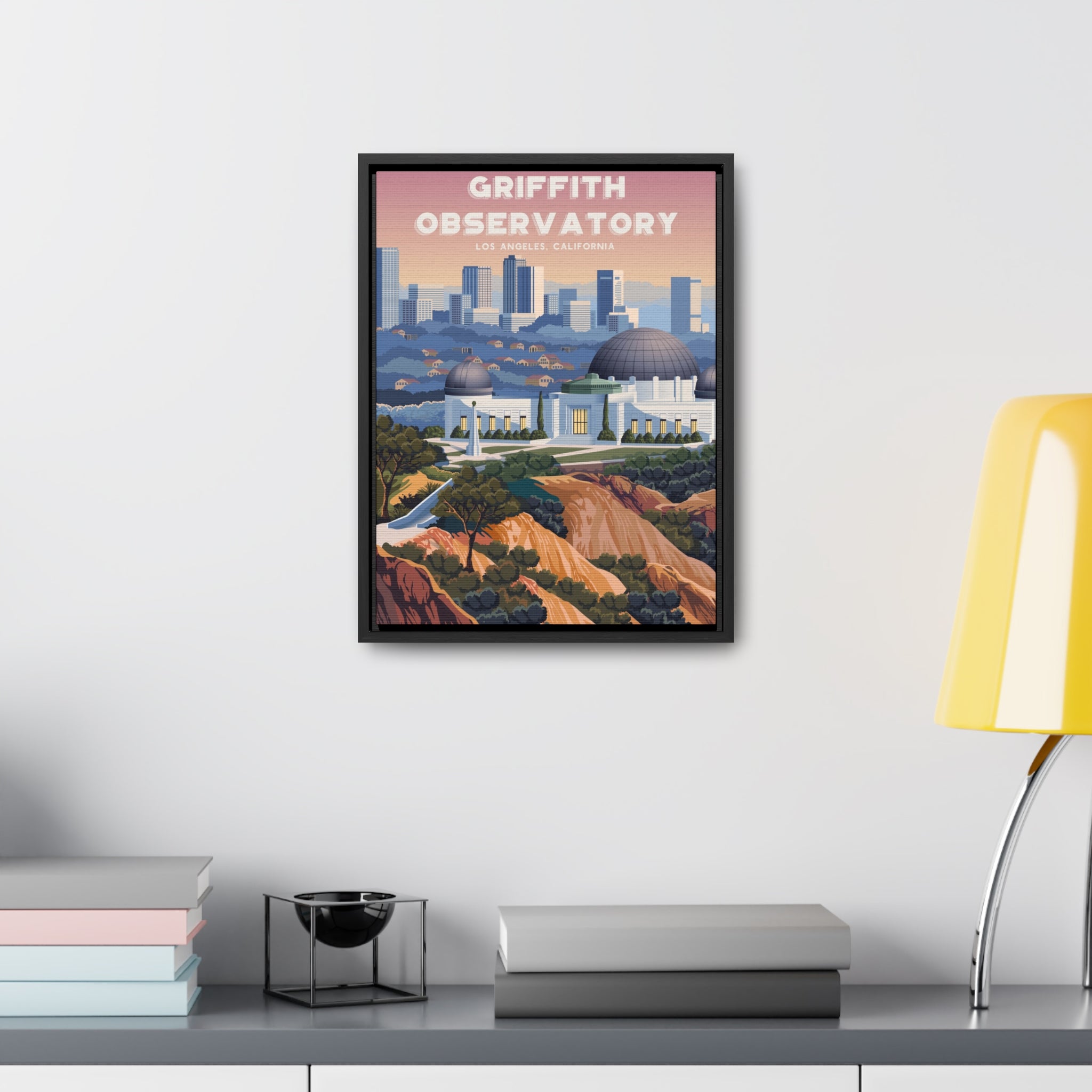 Griffith Observatory Framed Canvas Print