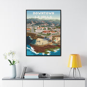 Downtown La Jolla Framed Canvas Print