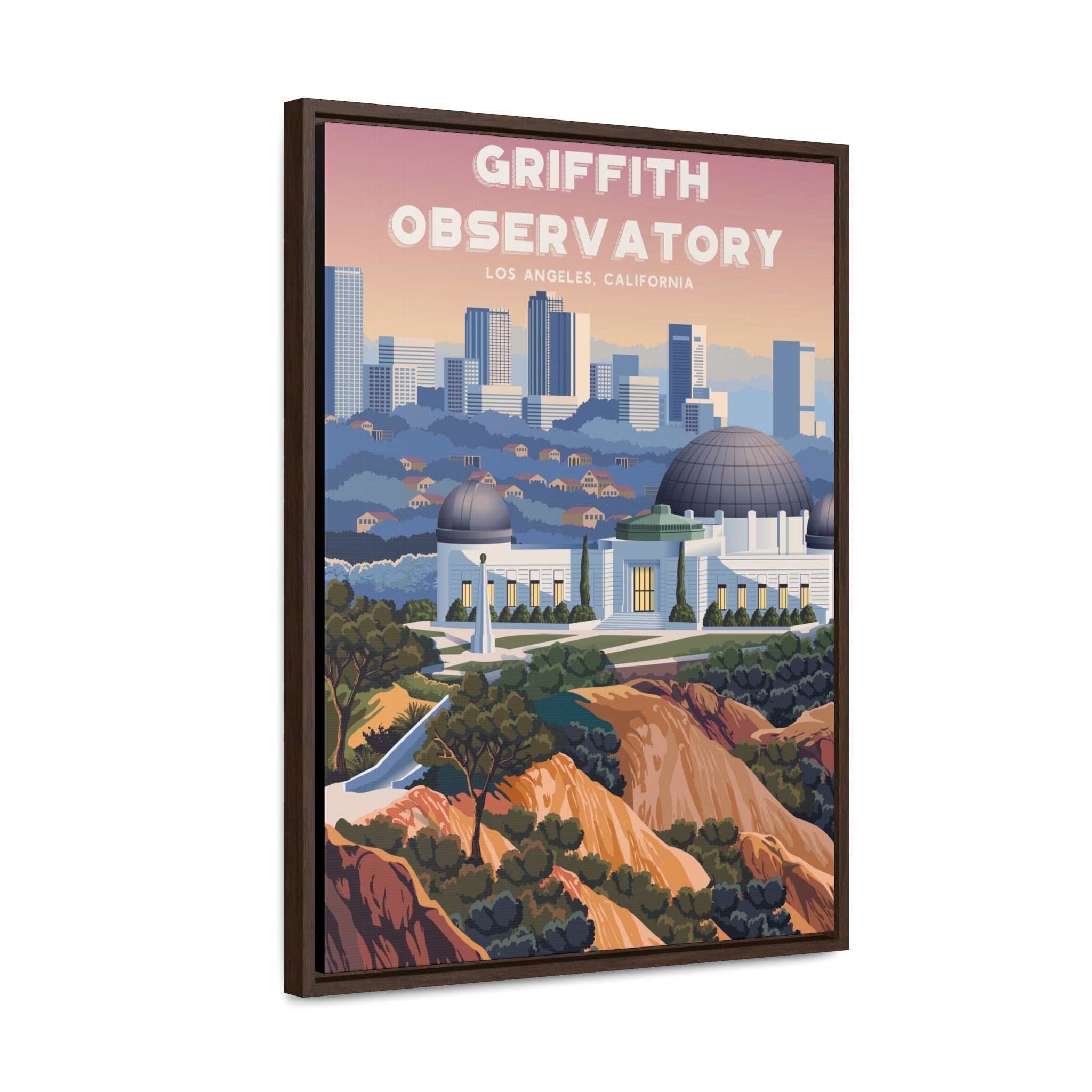 Griffith Observatory Framed Canvas Print