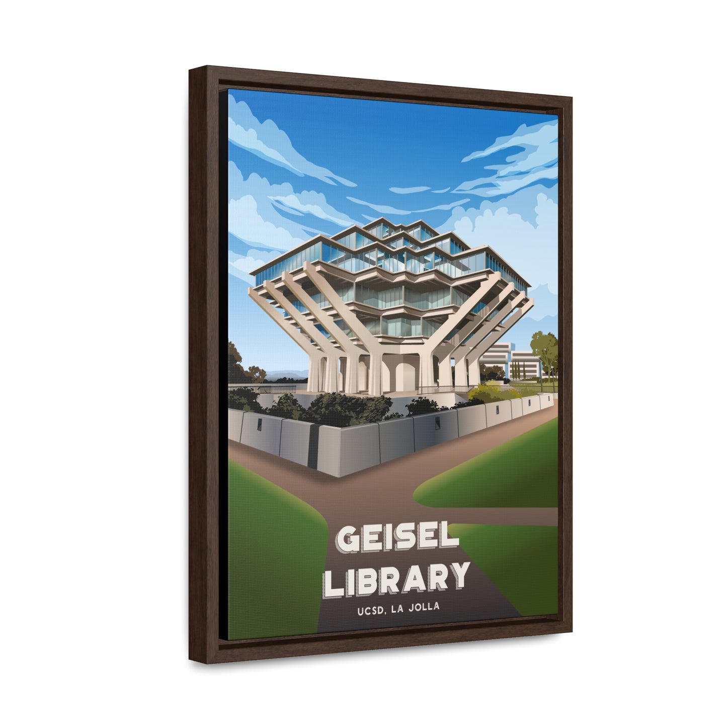 Geisel Library UCSD Framed Canvas Print