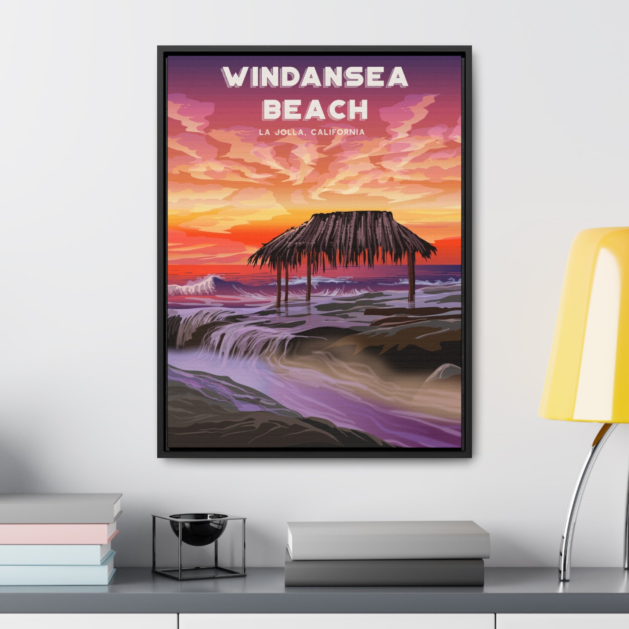 Windansea Sunset Framed Canvas Print