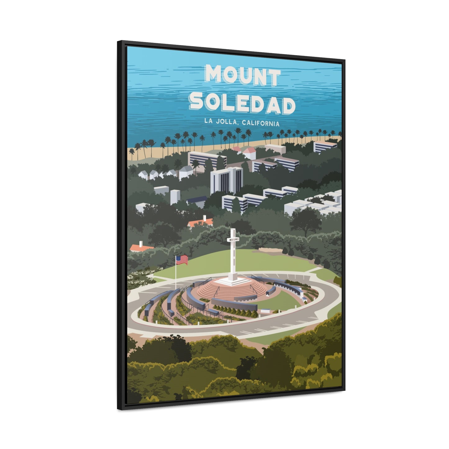 Mount Soledad Framed Canvas Print