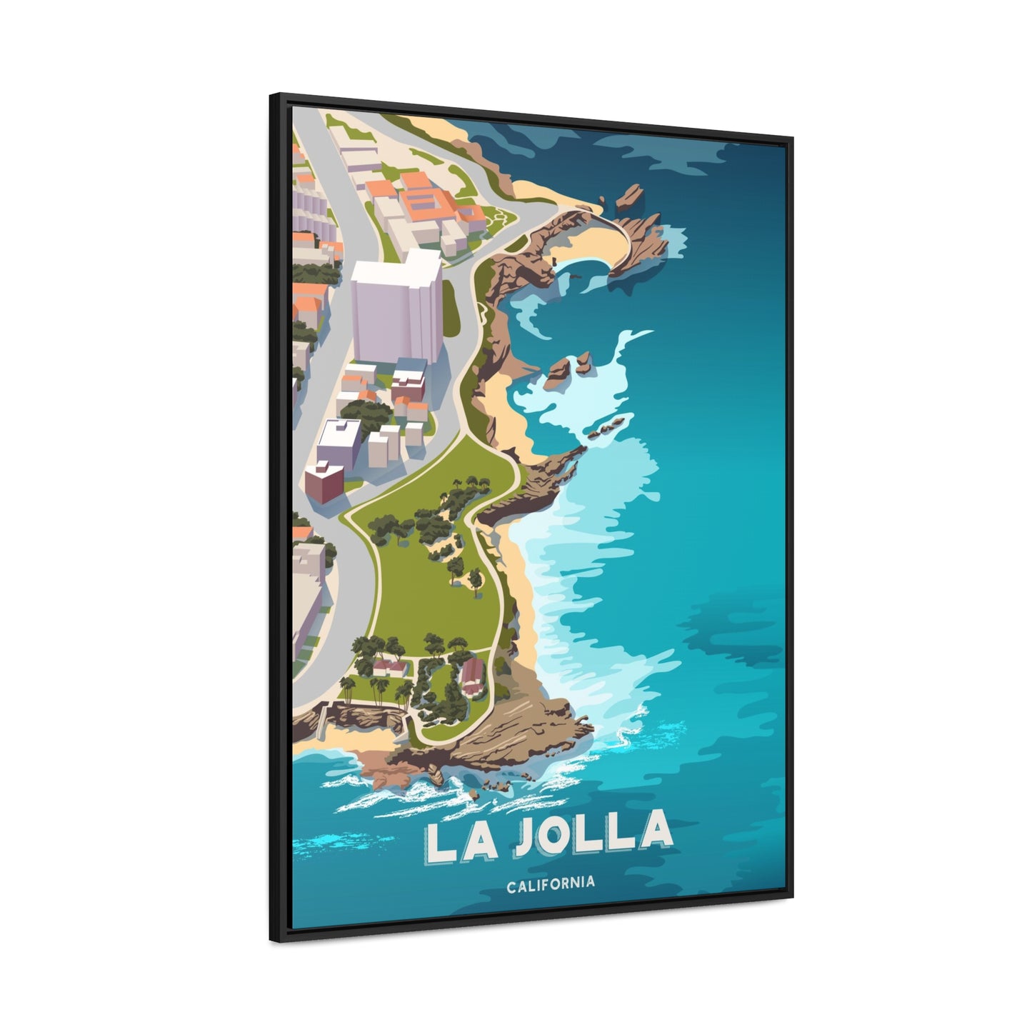 Aerial View of La Jolla Framed Canvas Print