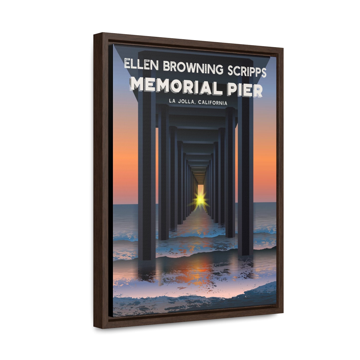 Ellen Browning Scripps Memorial Pier Framed Canvas Print