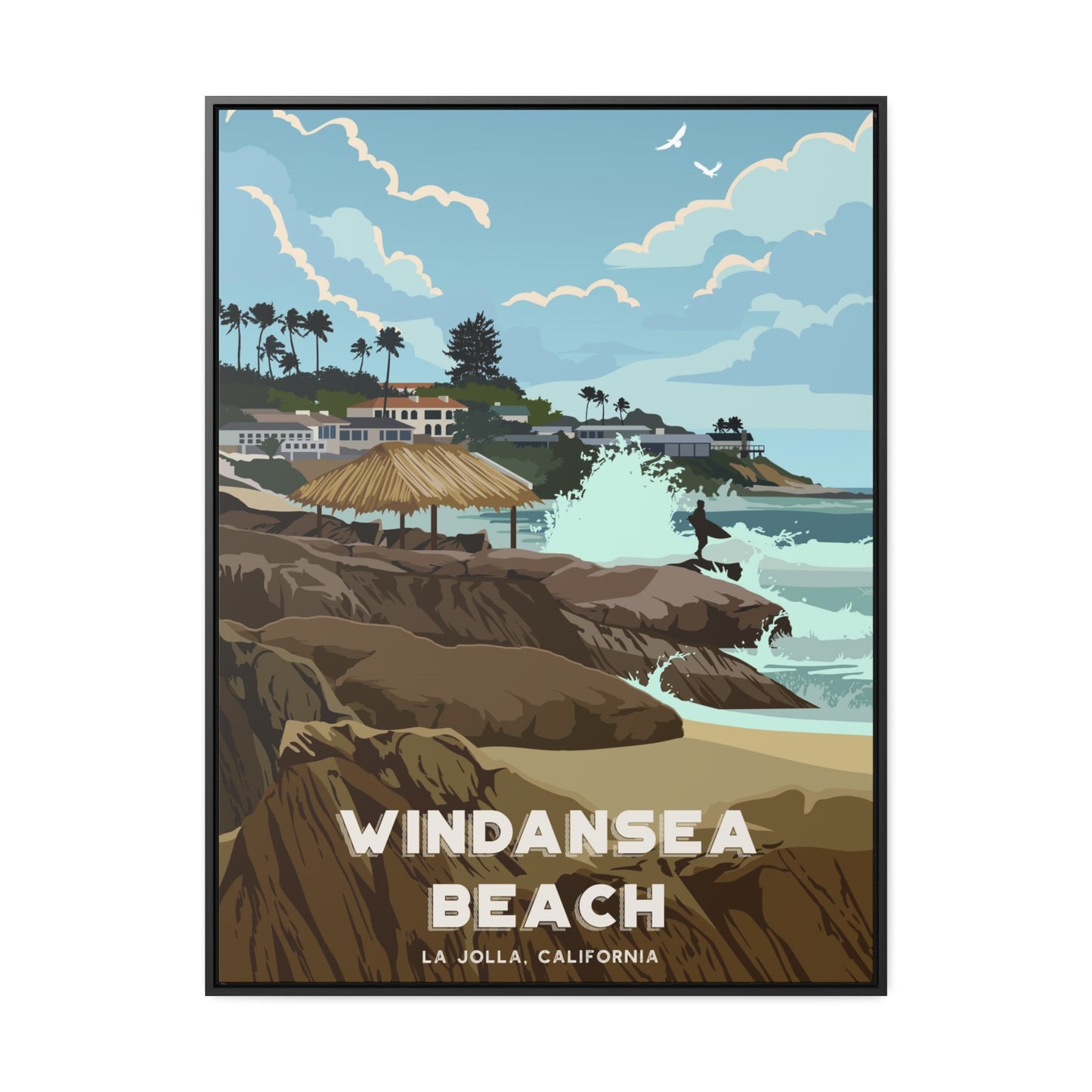 Windansea Framed Canvas Print