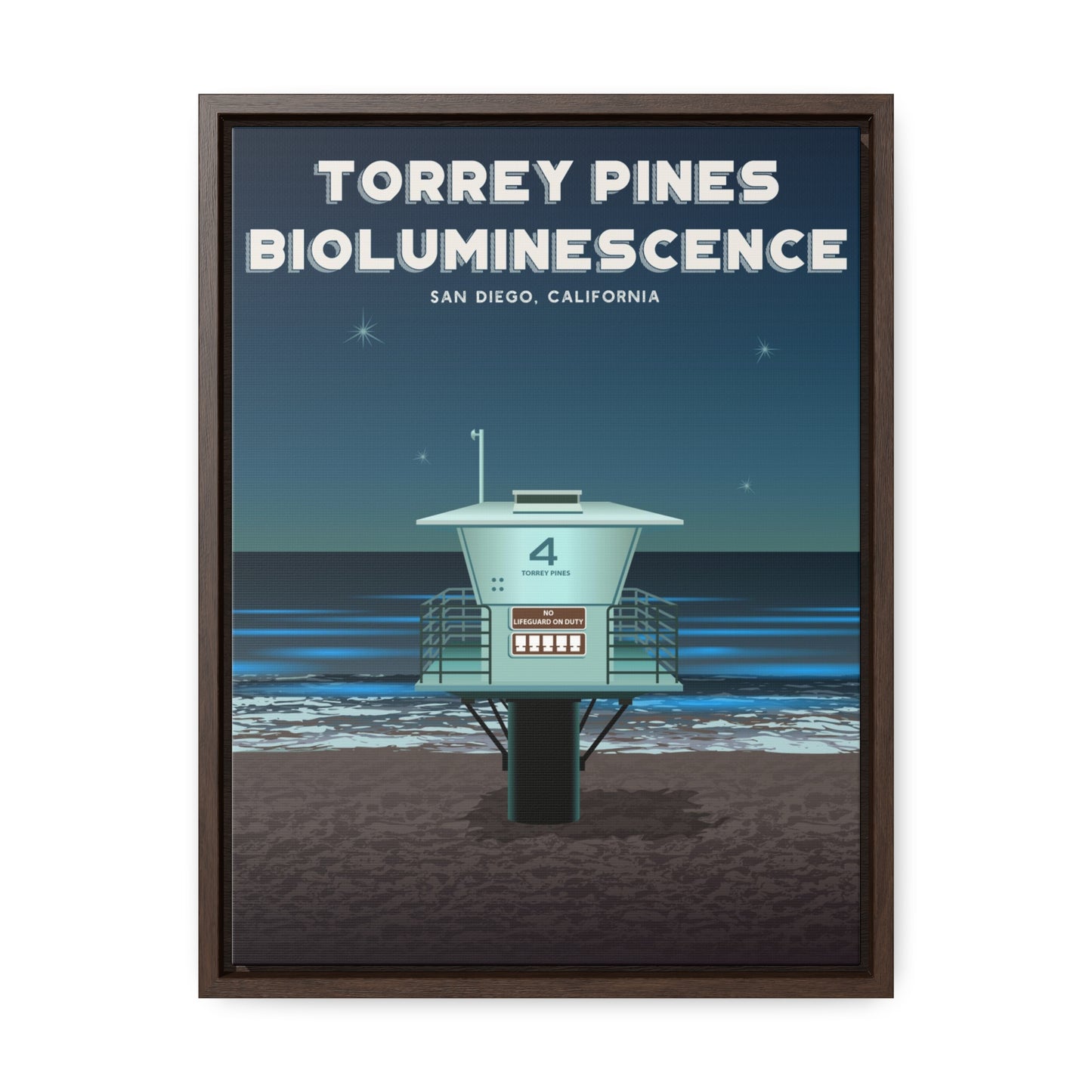 Bioluminescence Framed Canvas Print