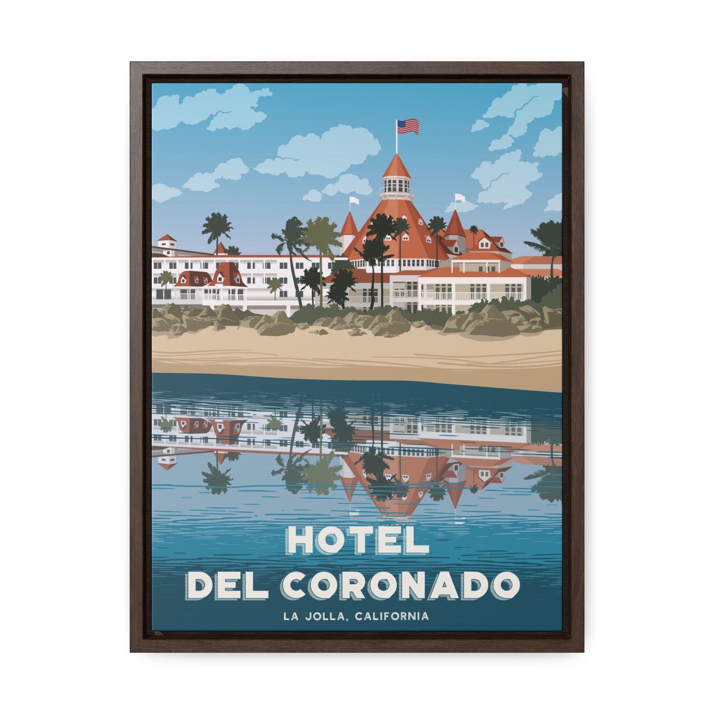 Hotel Del Coronado Framed Canvas Print