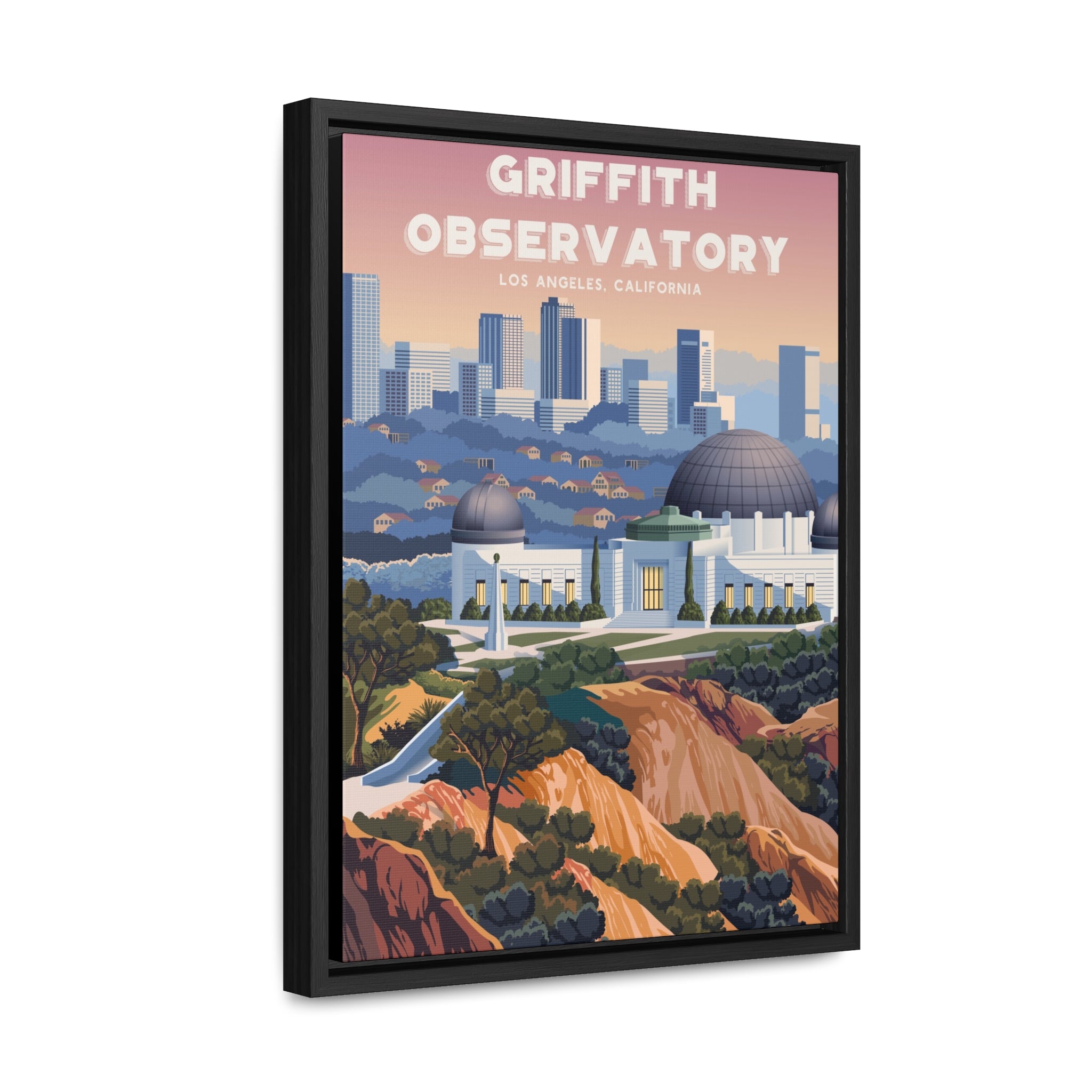 Griffith Observatory Framed Canvas Print