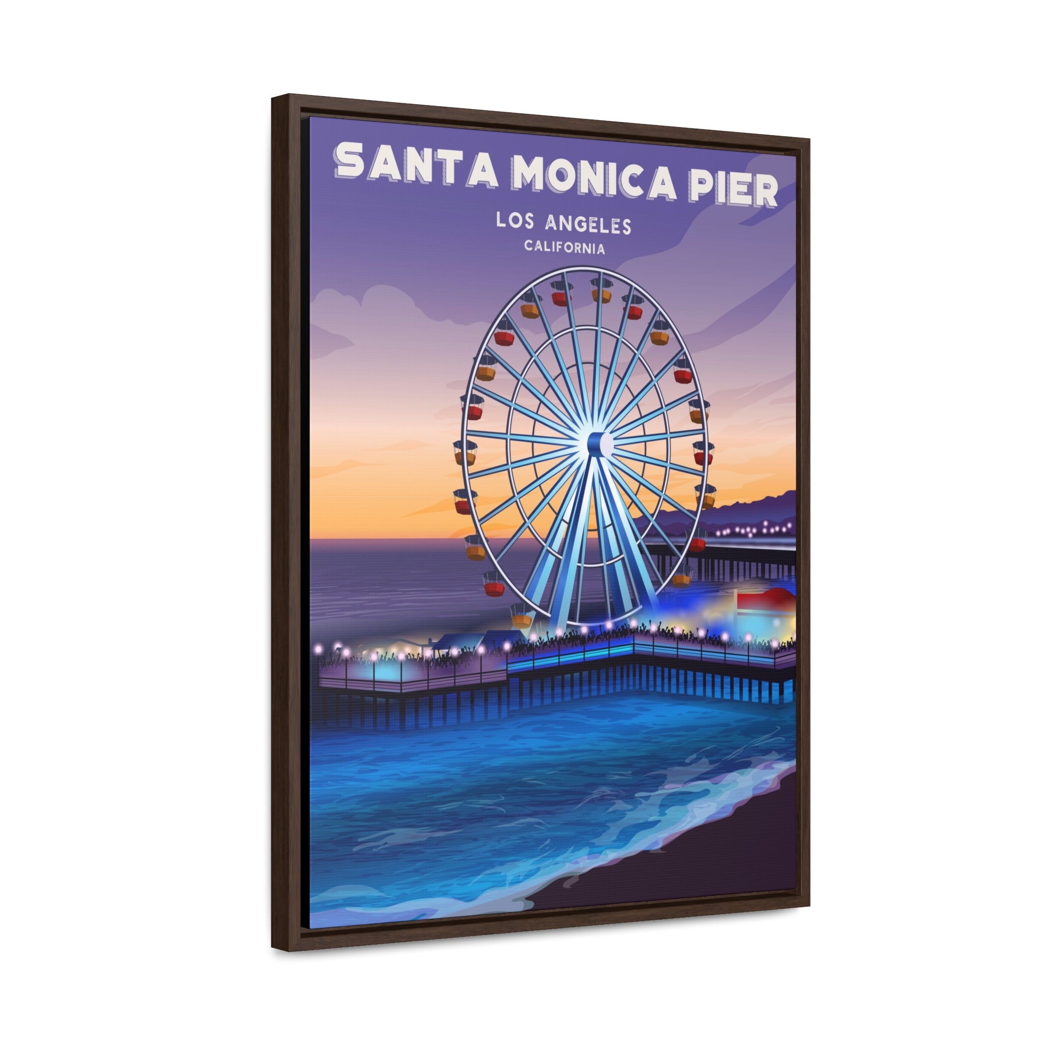 Santa Monica Pier Framed Canvas Print