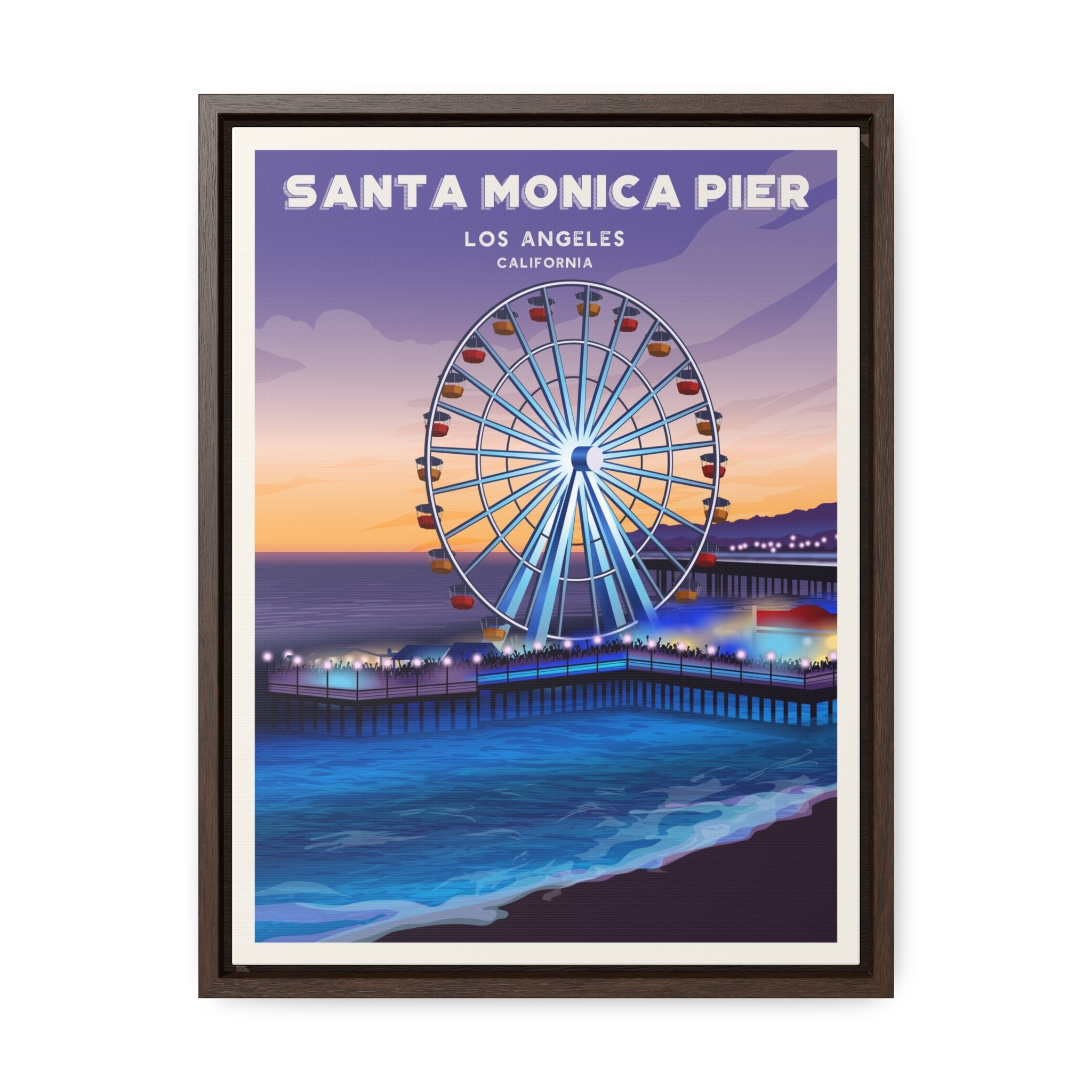 Santa Monica Pier Framed Canvas Print