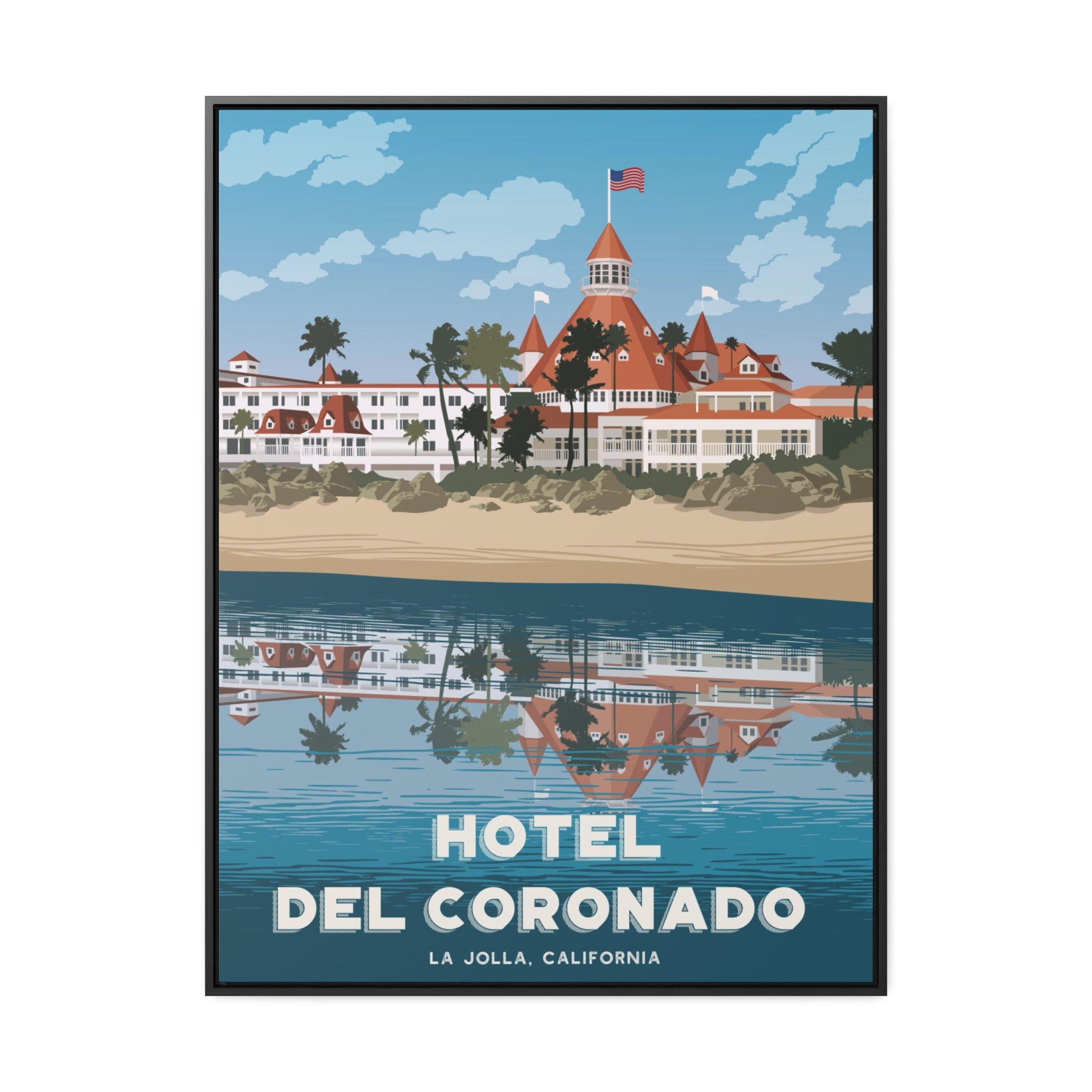 Hotel Del Coronado Framed Canvas Print