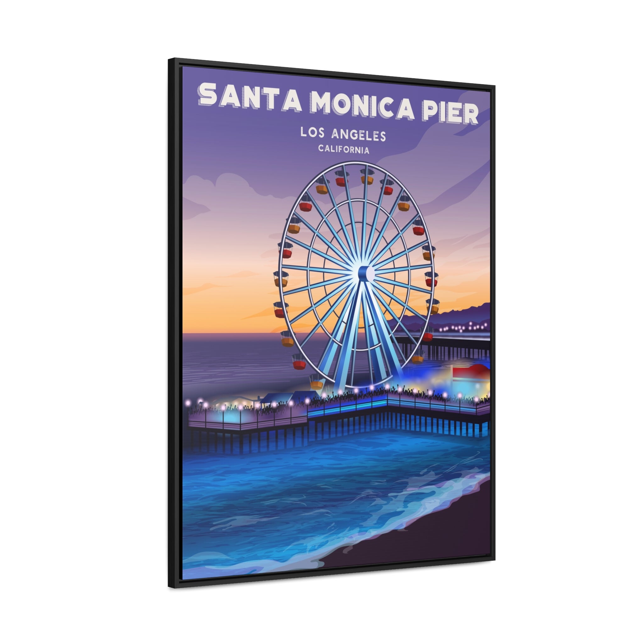 Santa Monica Pier Framed Canvas Print