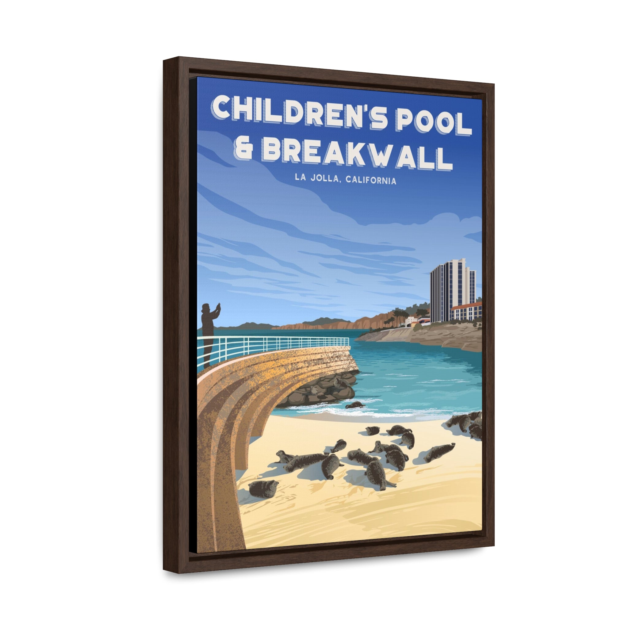 Children's Pool and Break Wall Framed Canvas Print