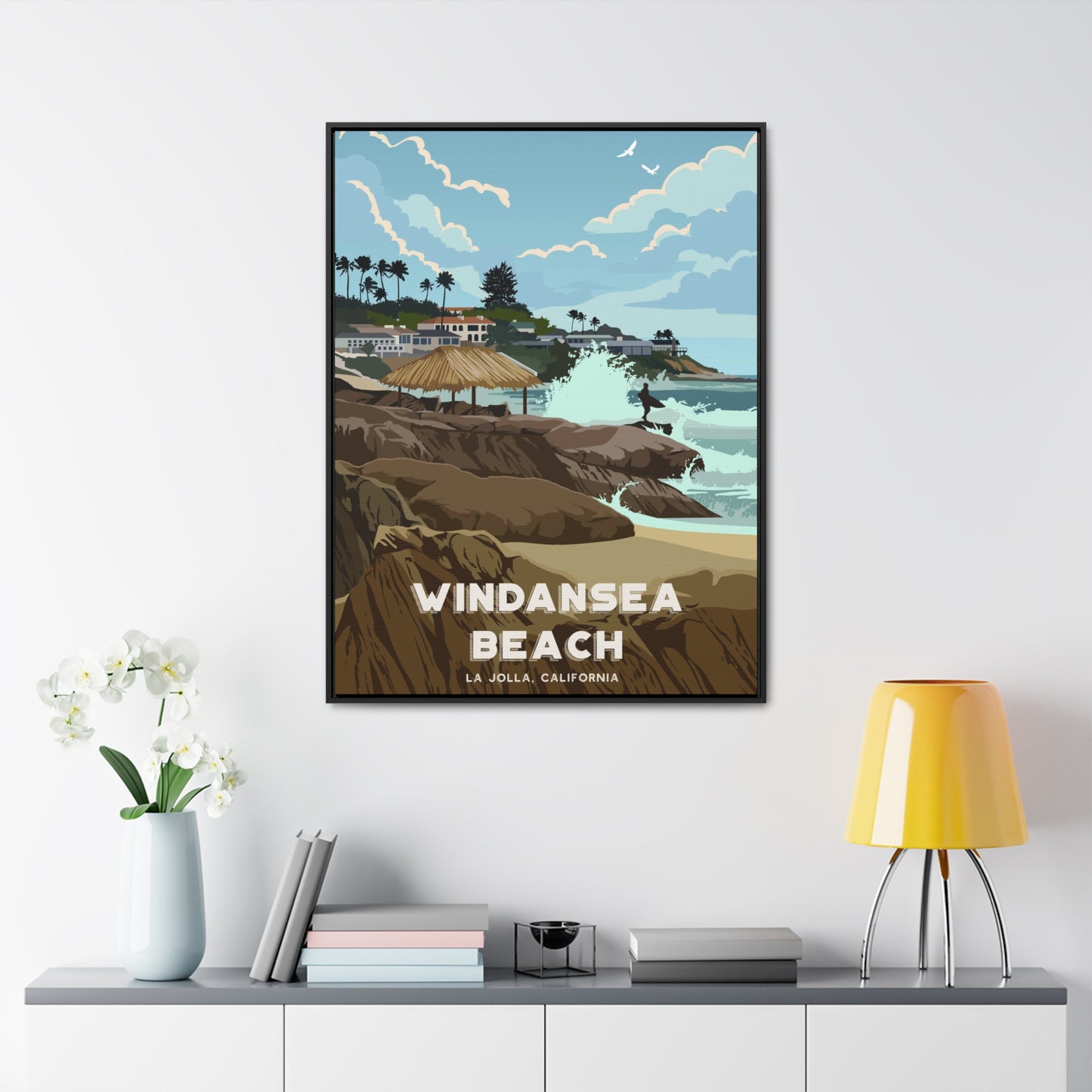 Windansea Framed Canvas Print