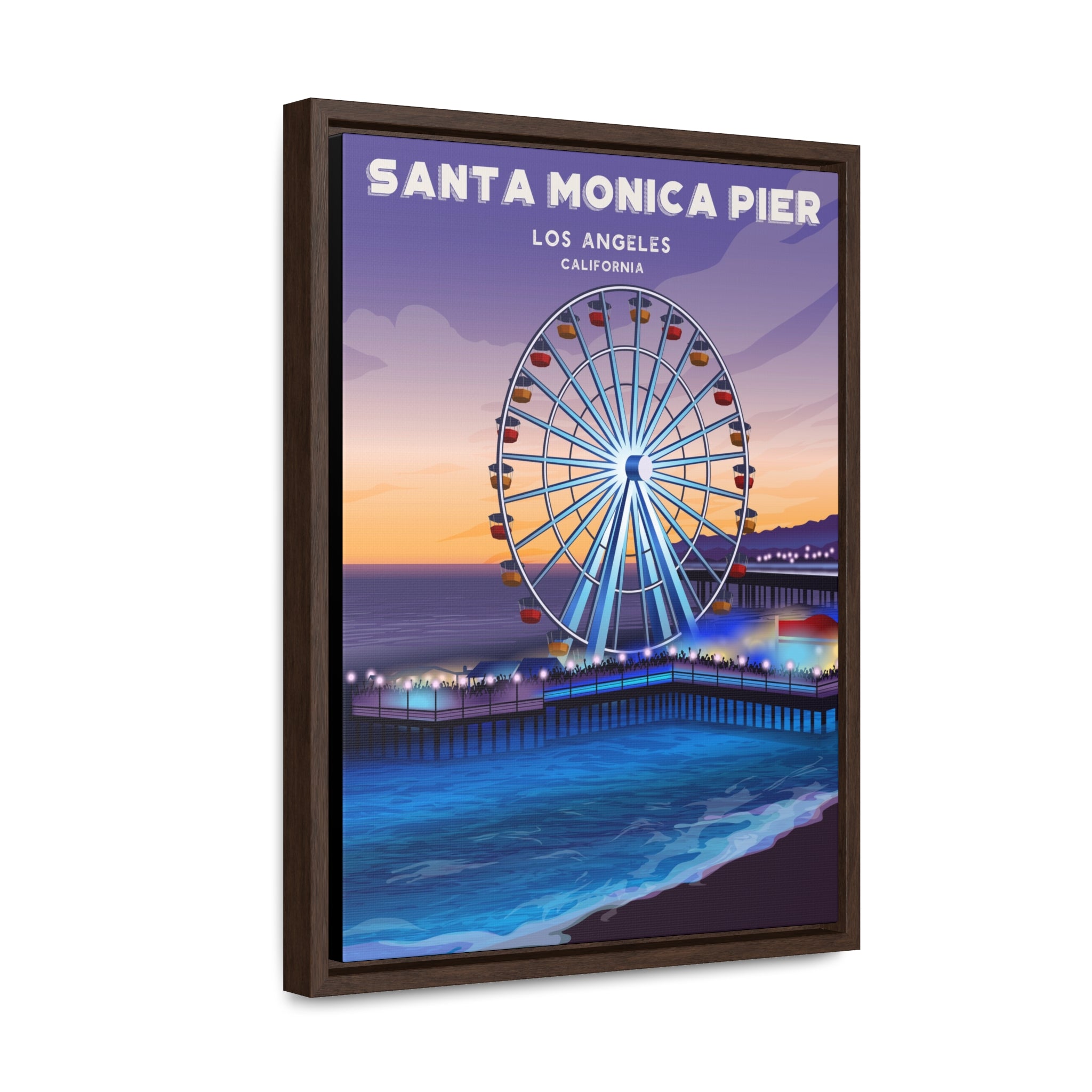 Santa Monica Pier Framed Canvas Print