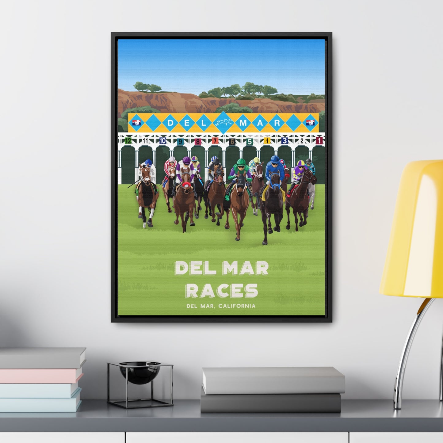 Del Mar Racetrack Framed Canvas Print