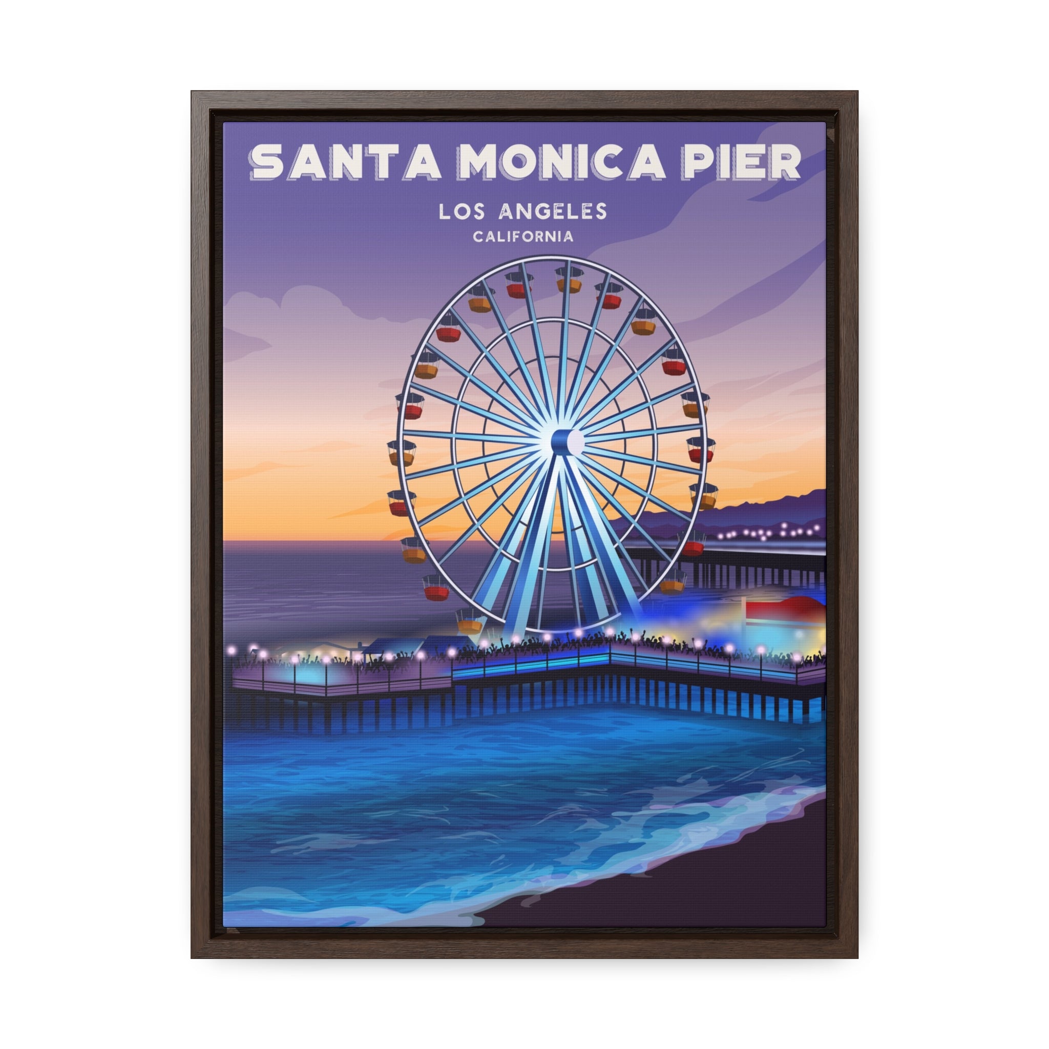 Santa Monica Pier Framed Canvas Print