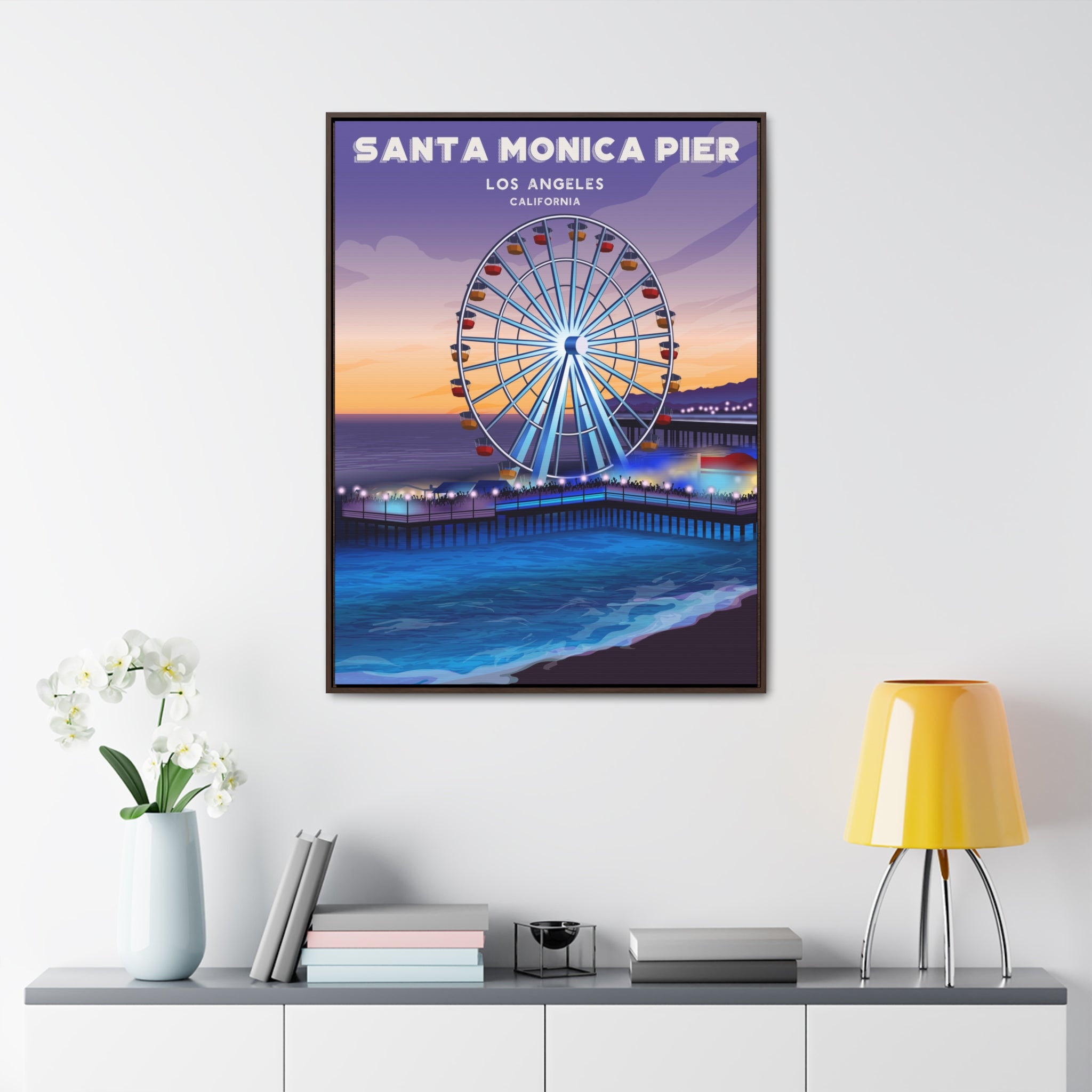 Santa Monica Pier Framed Canvas Print