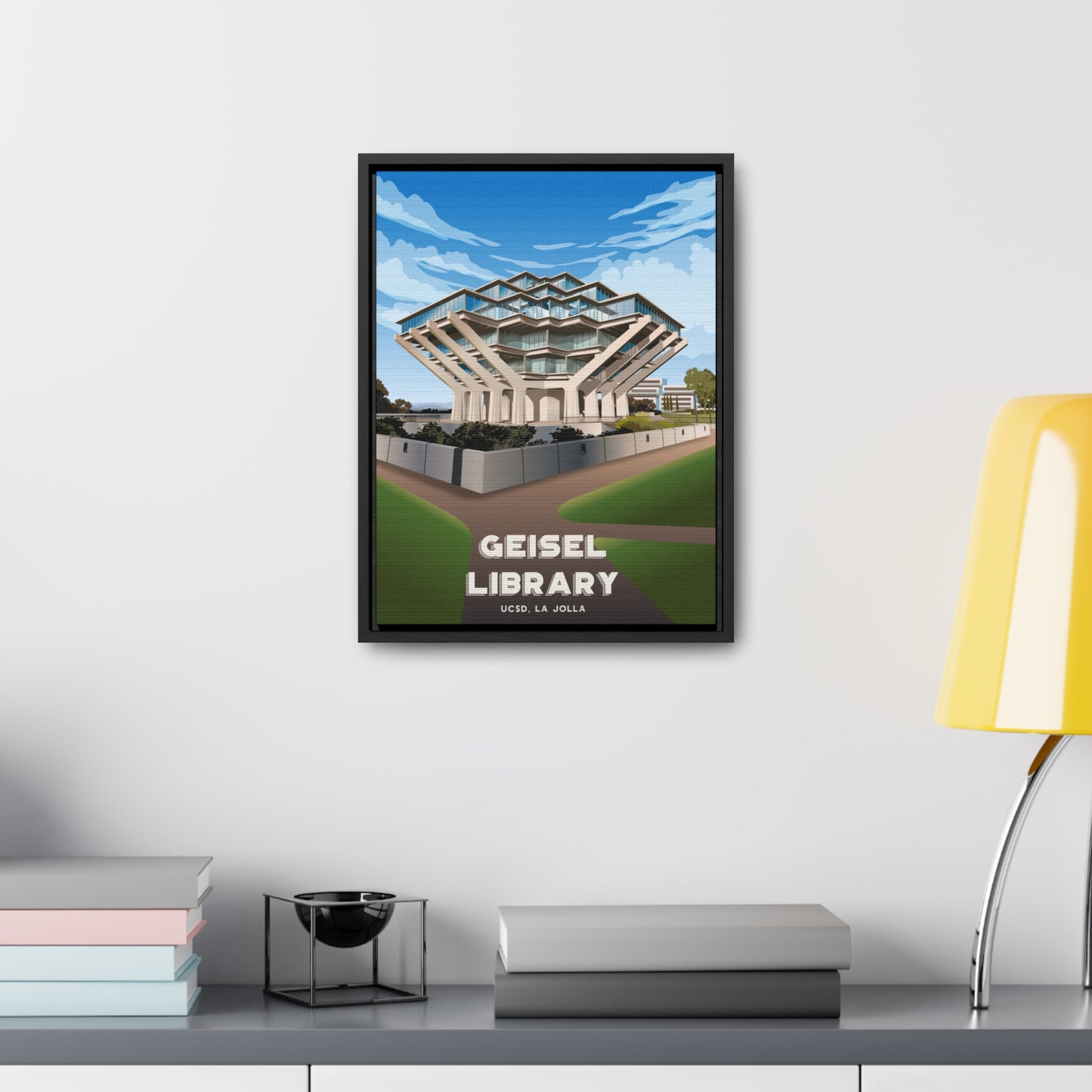 Geisel Library UCSD Framed Canvas Print