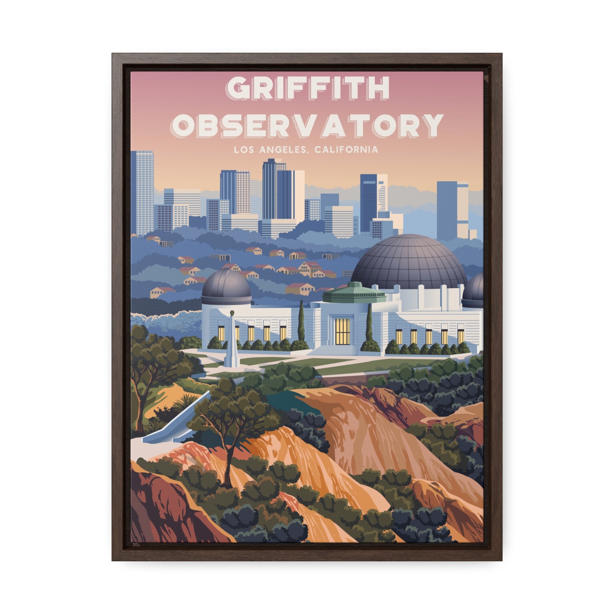 Griffith Observatory Framed Canvas Print
