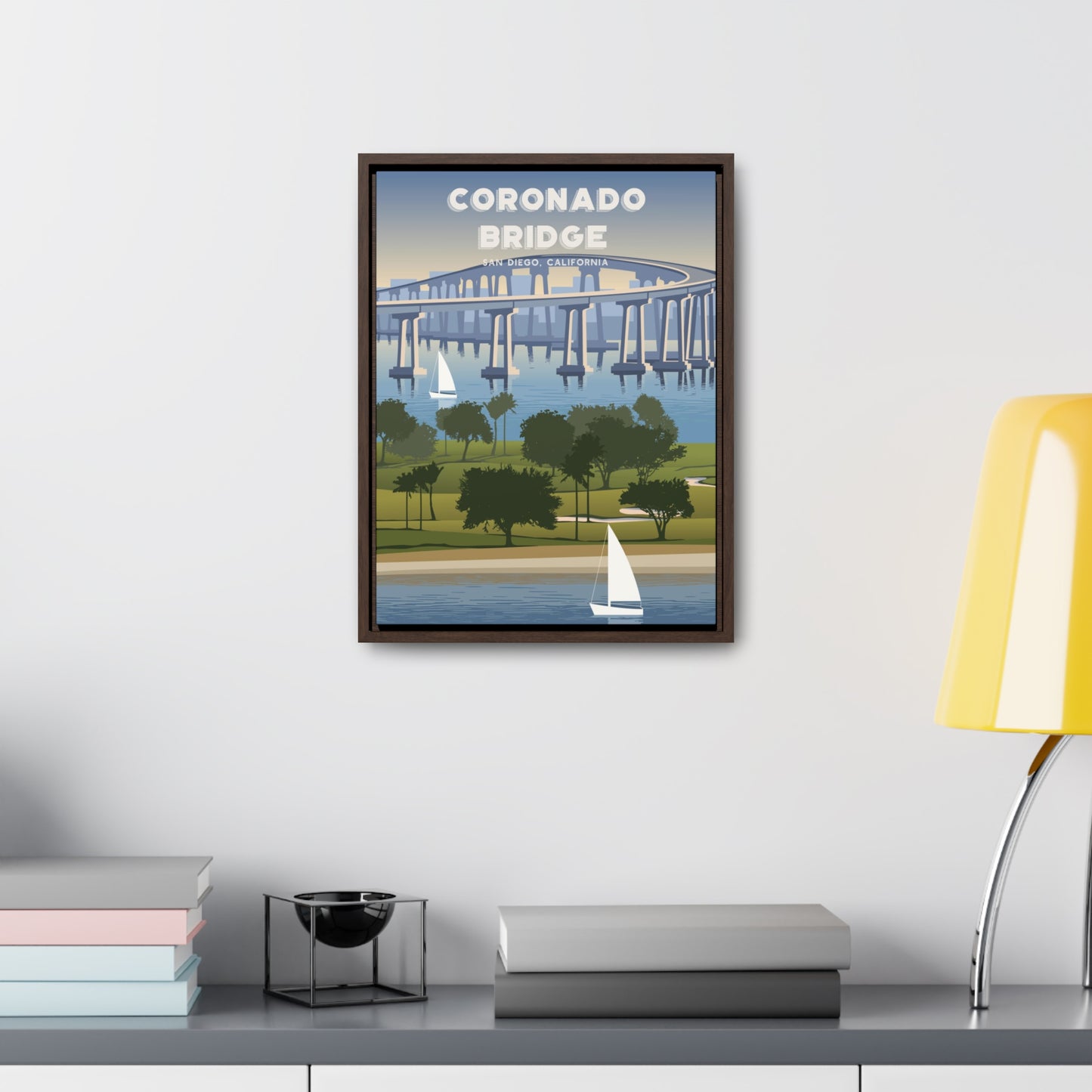 Coronado Bridge Framed Canvas Print