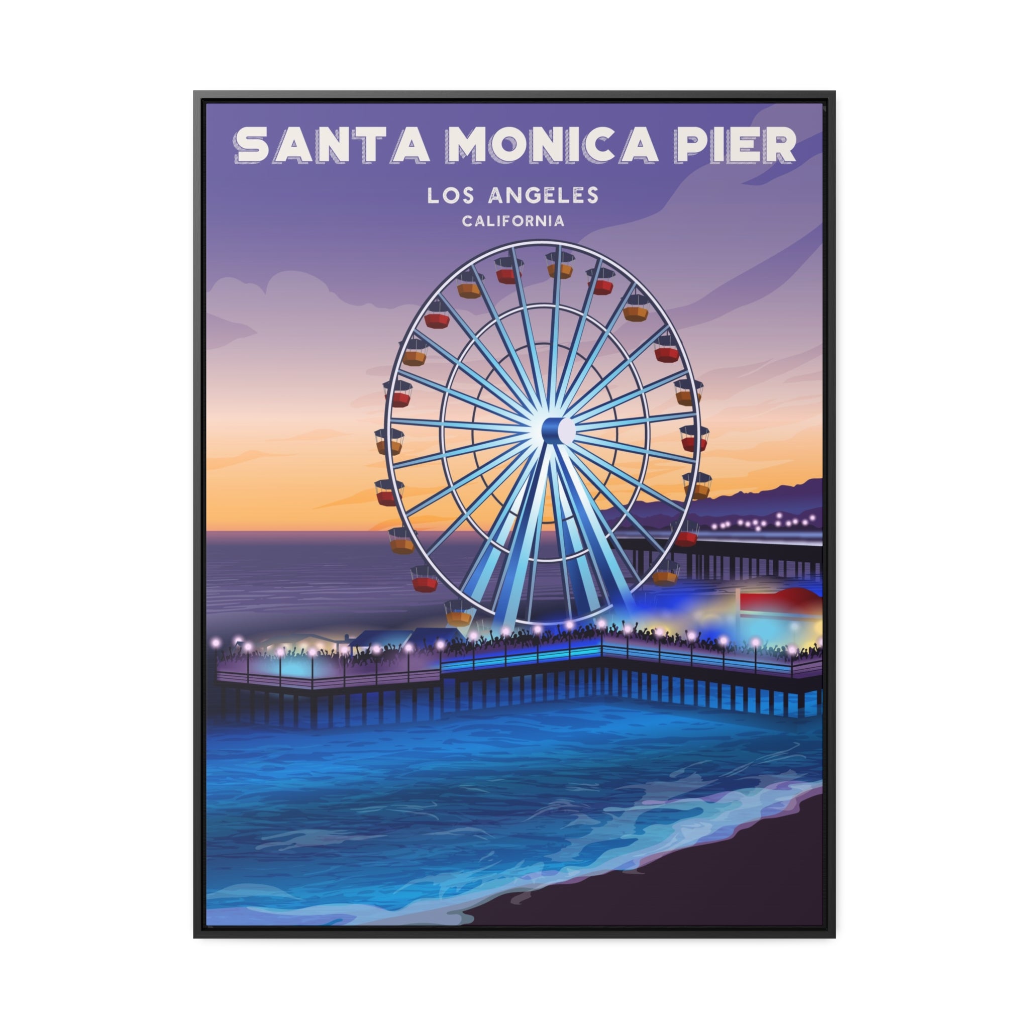 Santa Monica Pier Framed Canvas Print