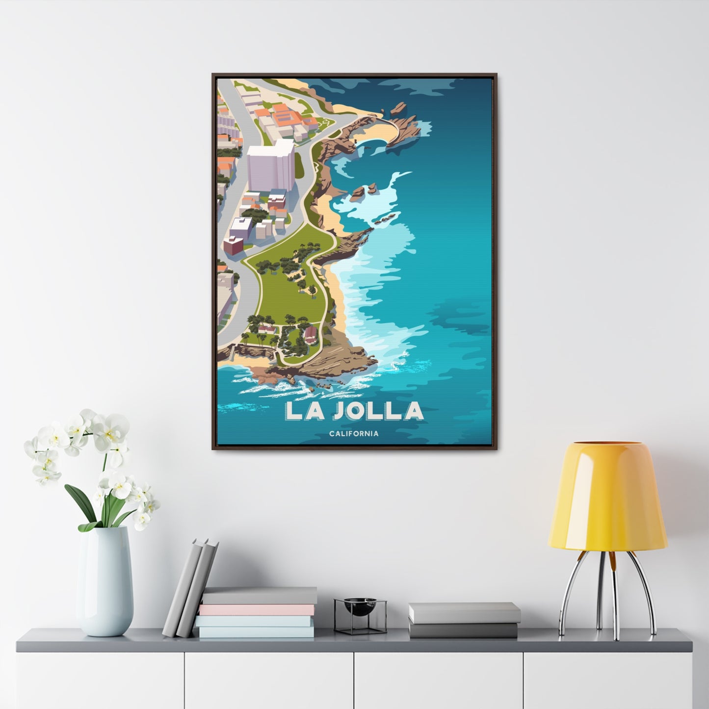 Aerial View of La Jolla Framed Canvas Print