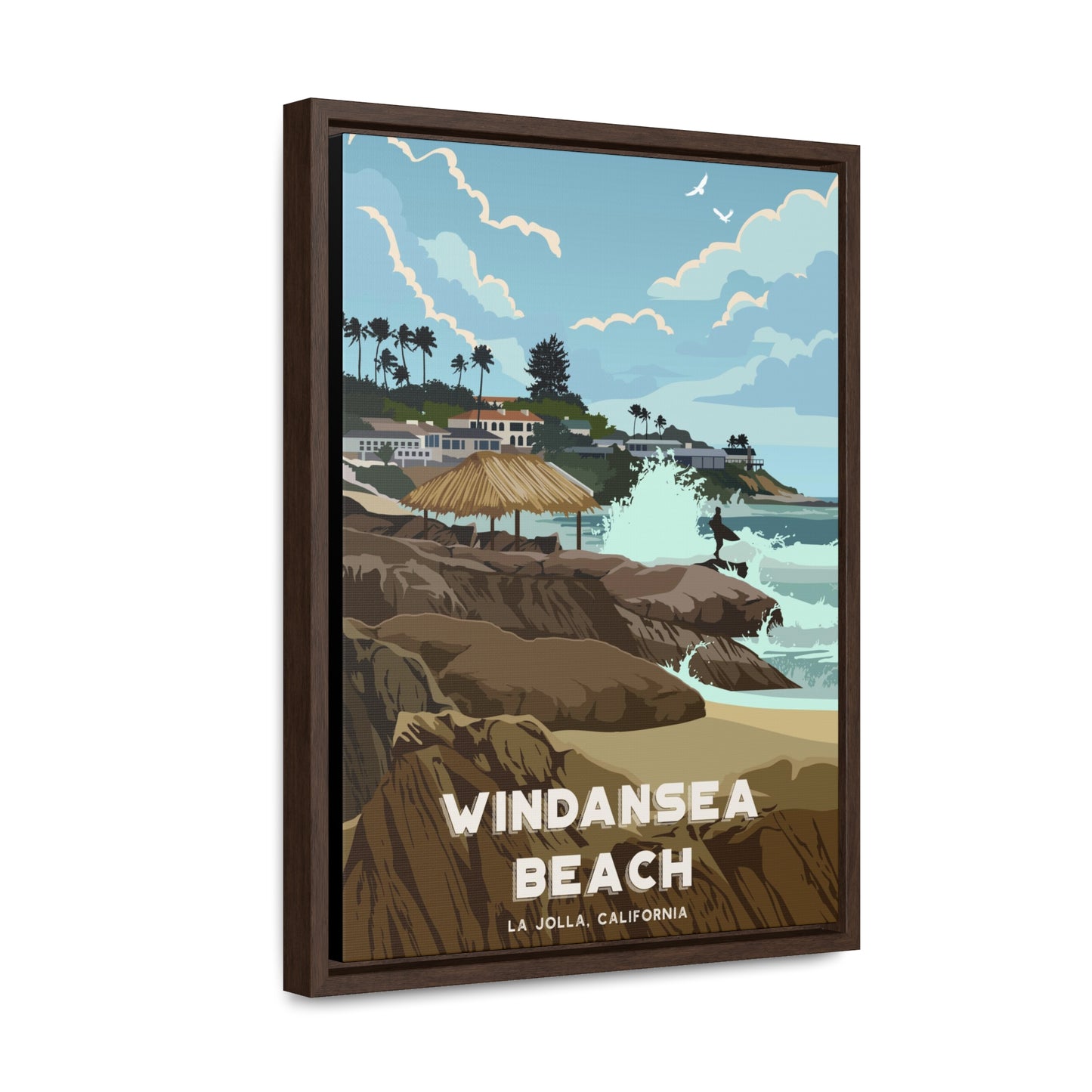 Windansea Framed Canvas Print