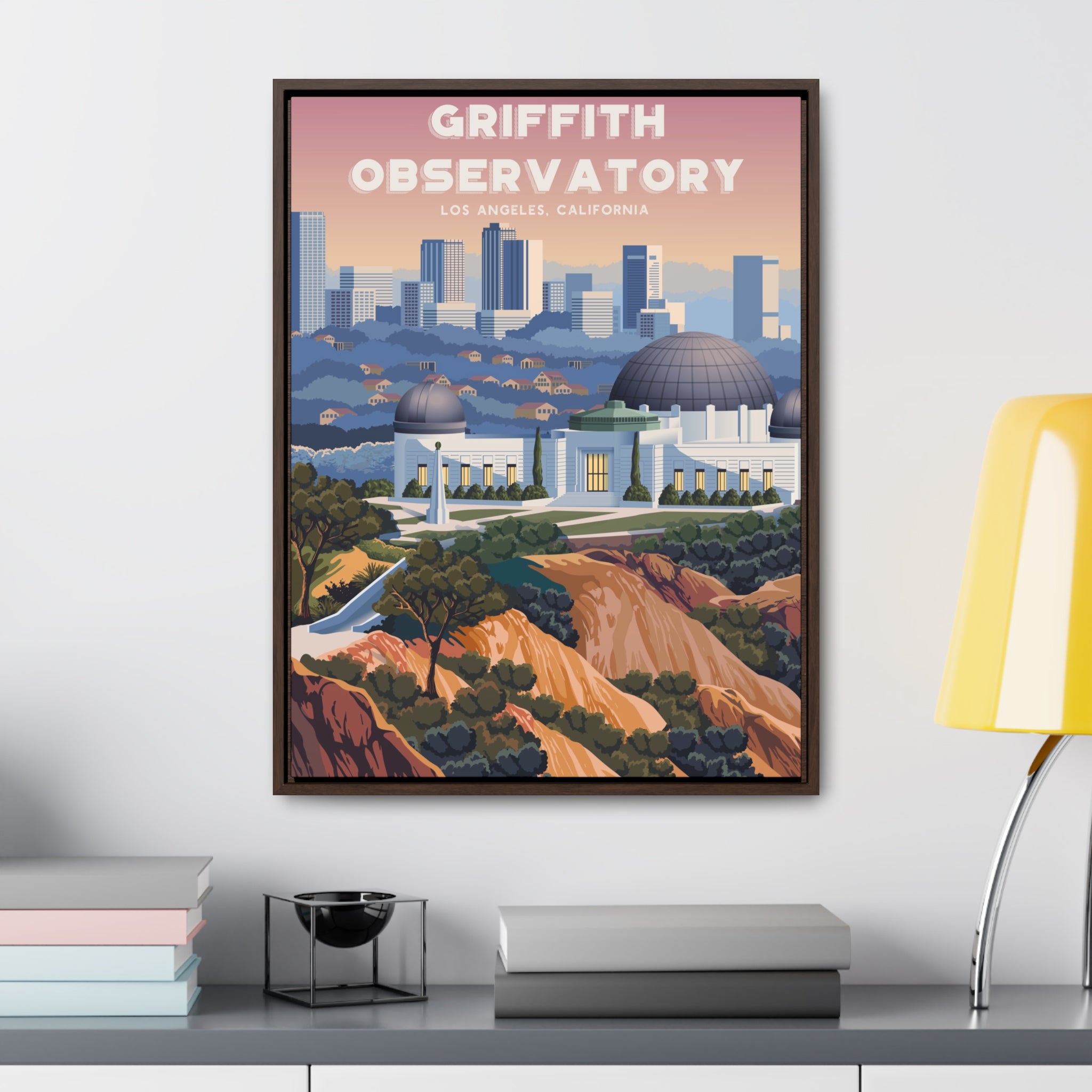 Griffith Observatory Framed Canvas Print