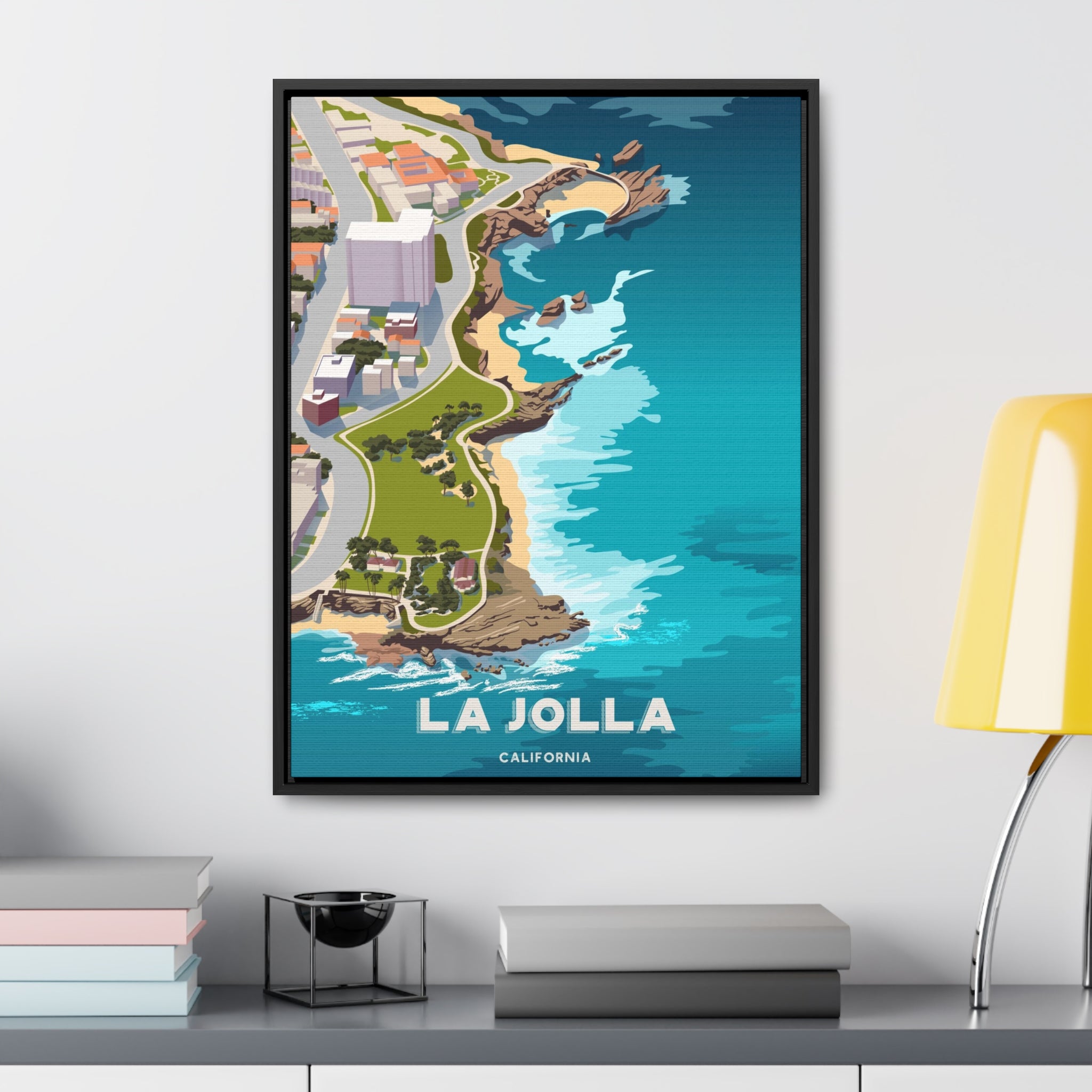 Aerial View of La Jolla Framed Canvas Print