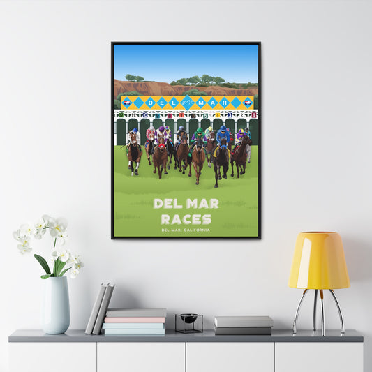 Del Mar Racetrack Framed Canvas Print