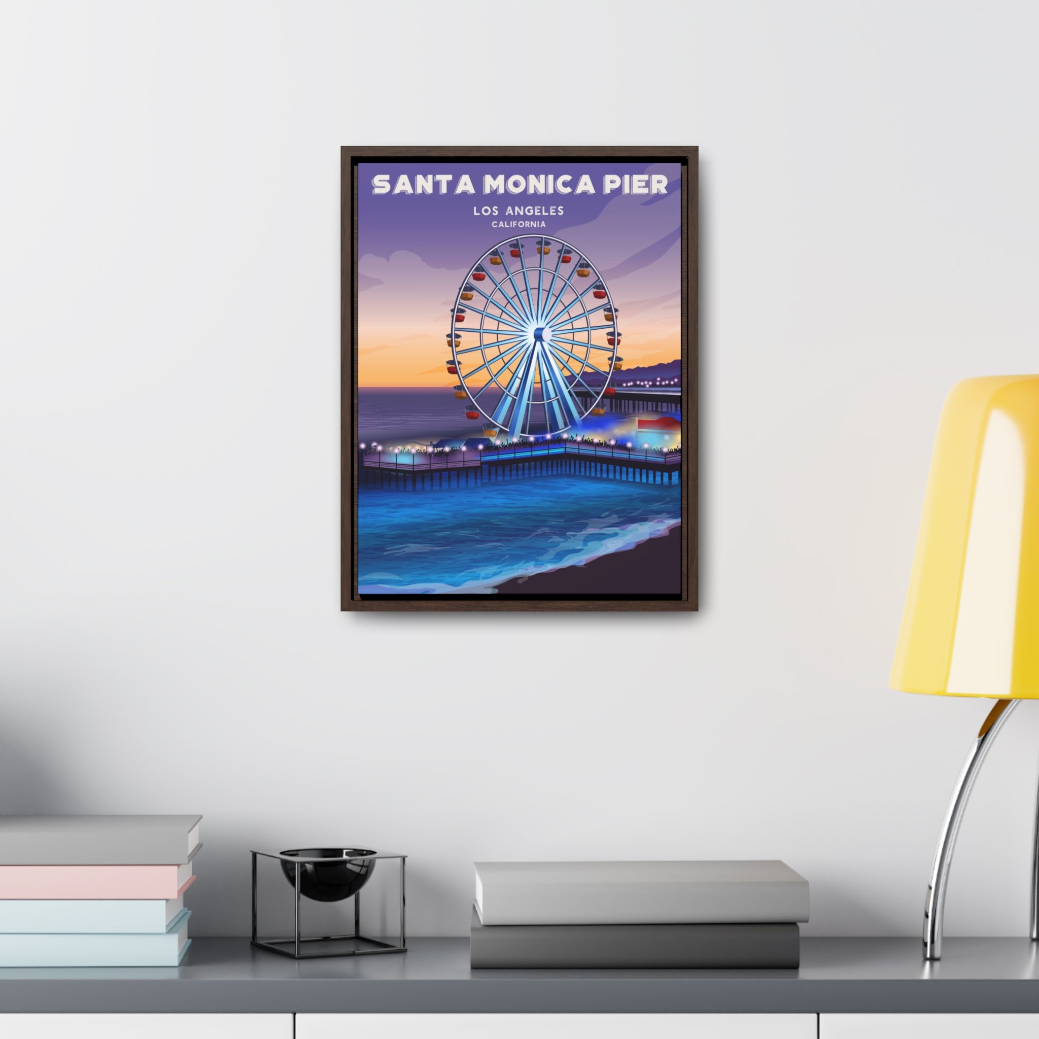 Santa Monica Pier Framed Canvas Print